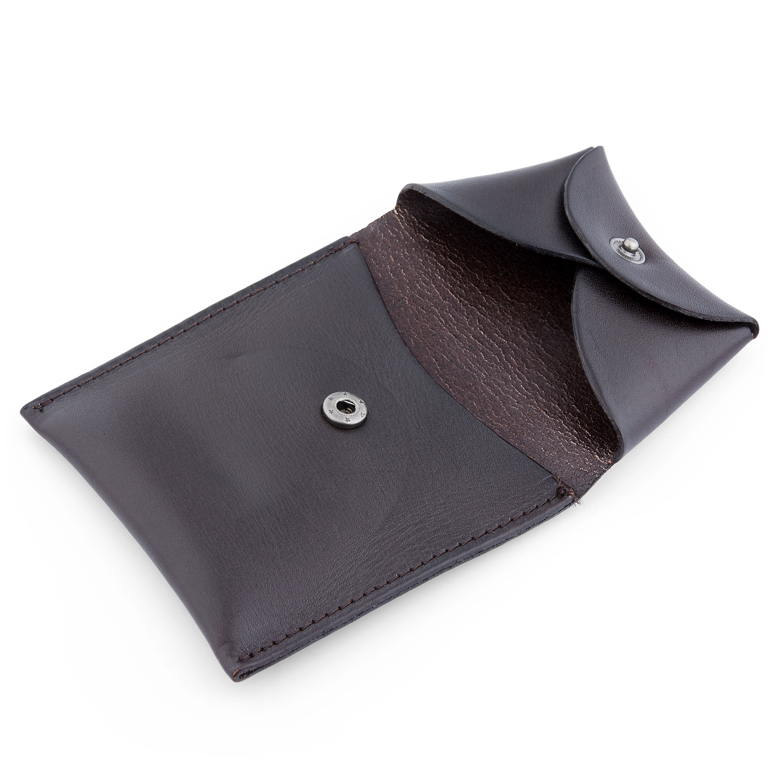 Walnootkleurige Lederen Muntbuidel - 2