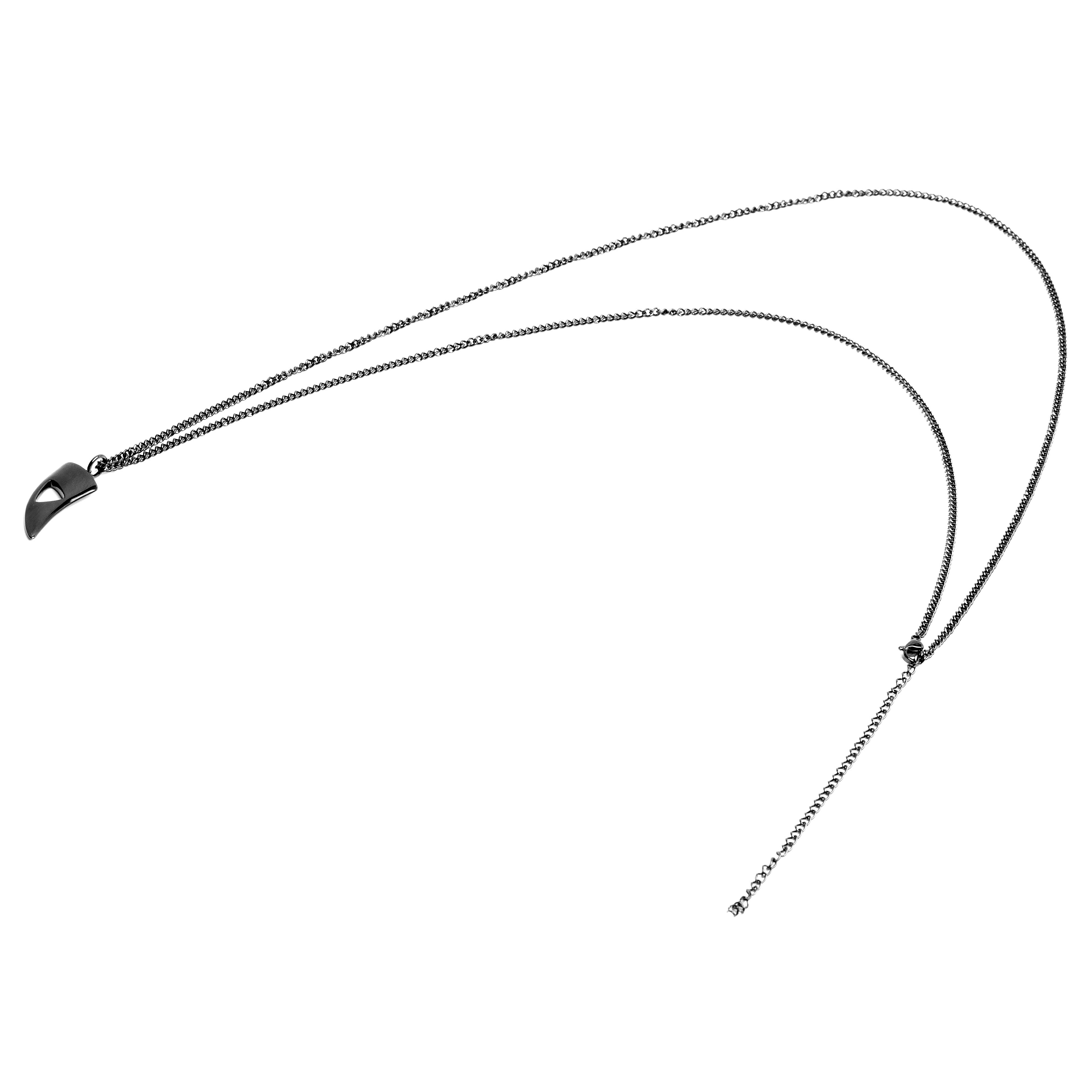 Črna ikonična verižica z izrezom iz jekla - 4