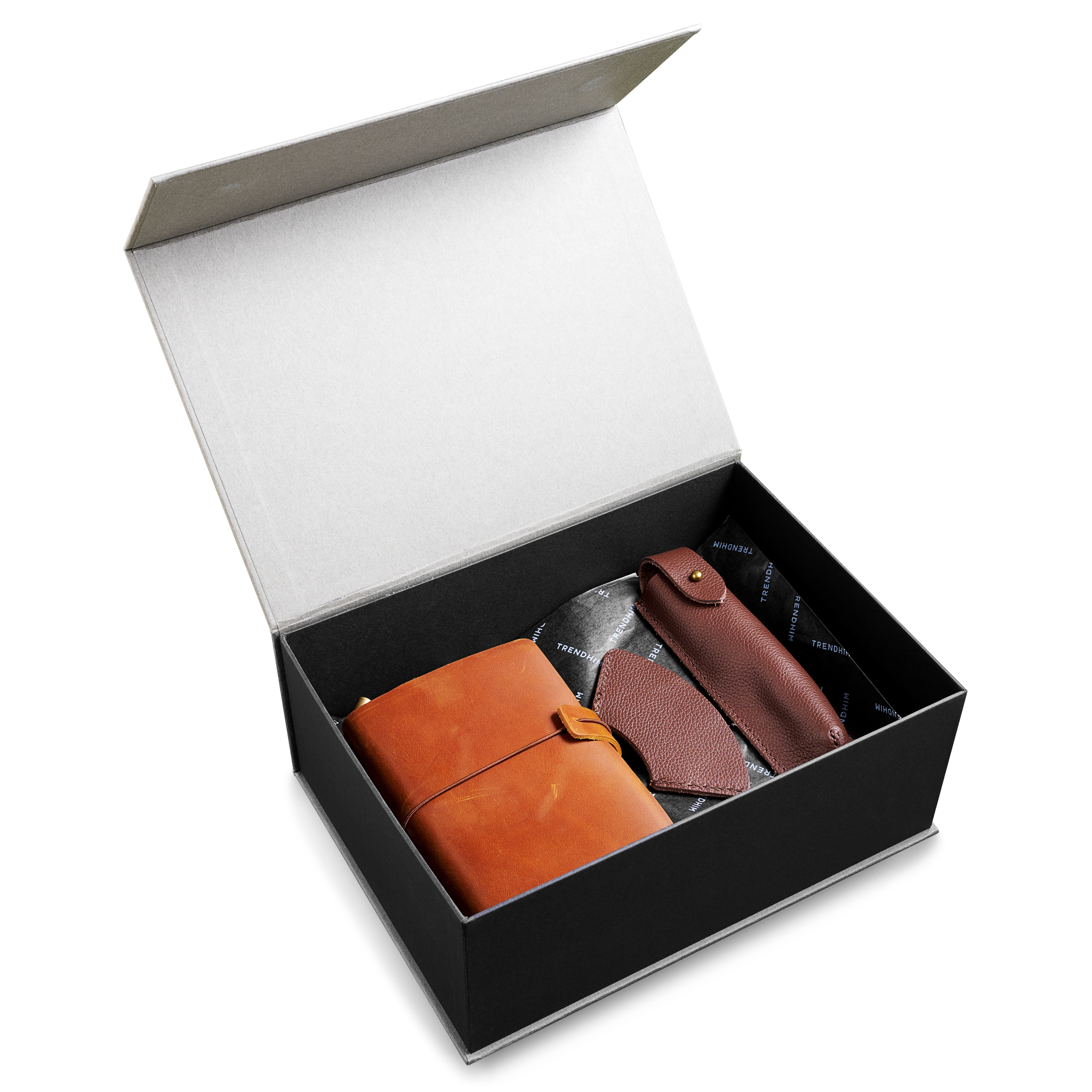 Caja de regalo de diario profesional | cuero marrón - 1