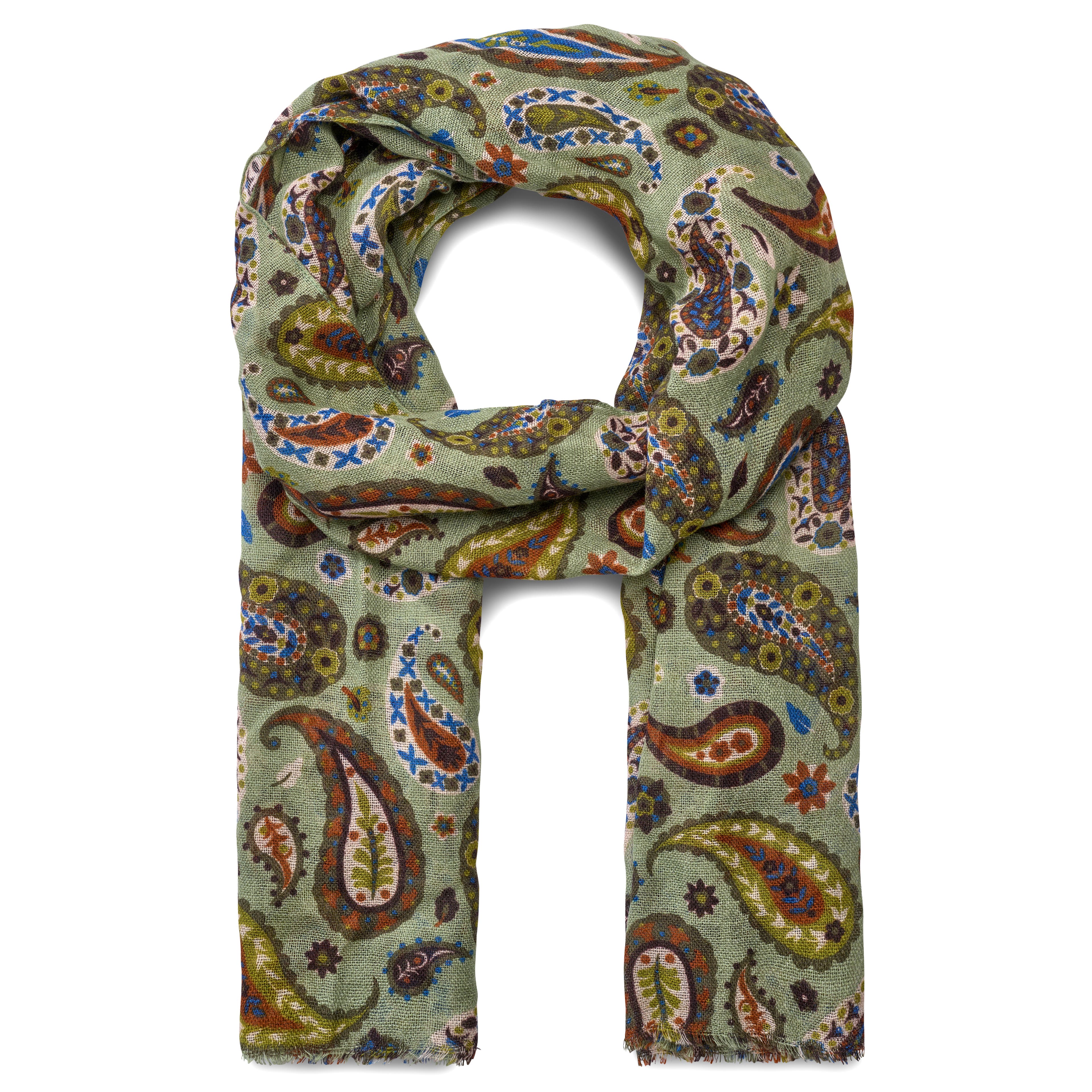 Virtuo | Mint Paisley Wool Scarf Virtuo | Mint Paisley Wool Scarf