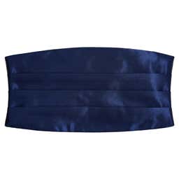 Lesklý námořnicky modrý smokingový pás Basic
