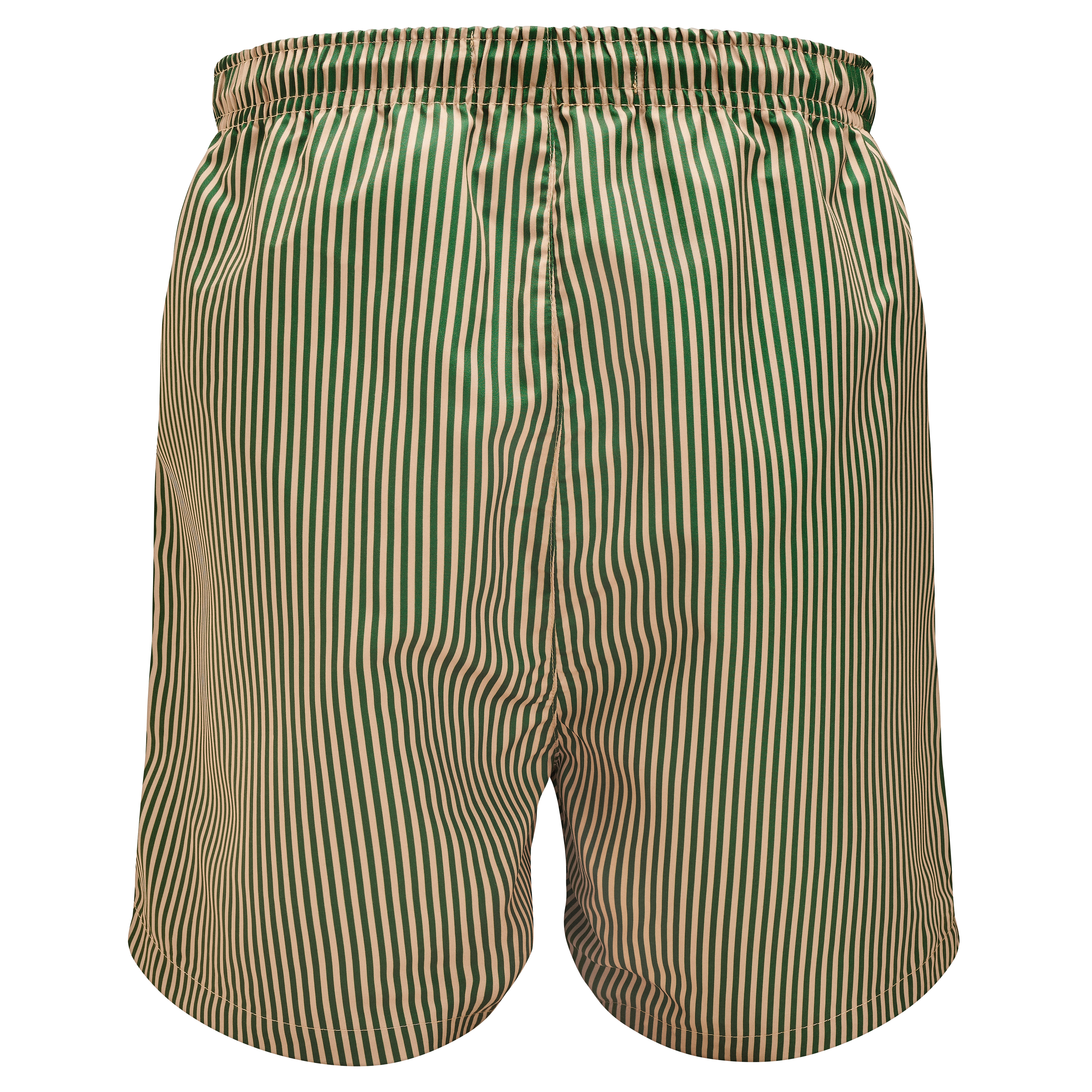 Striped Green & Beige Swim Shorts - 6