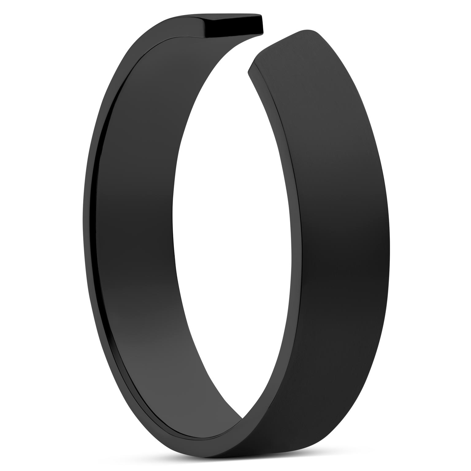 Állítható fekete polírozott rozsdamentes acél gyűrű - 5 mm Állítható fekete polírozott rozsdamentes acél gyűrű - 5 mm