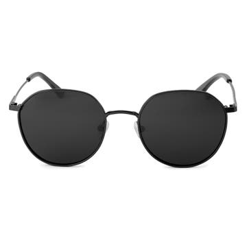 Thea | Black & Black Stainless Steel Sunglasses