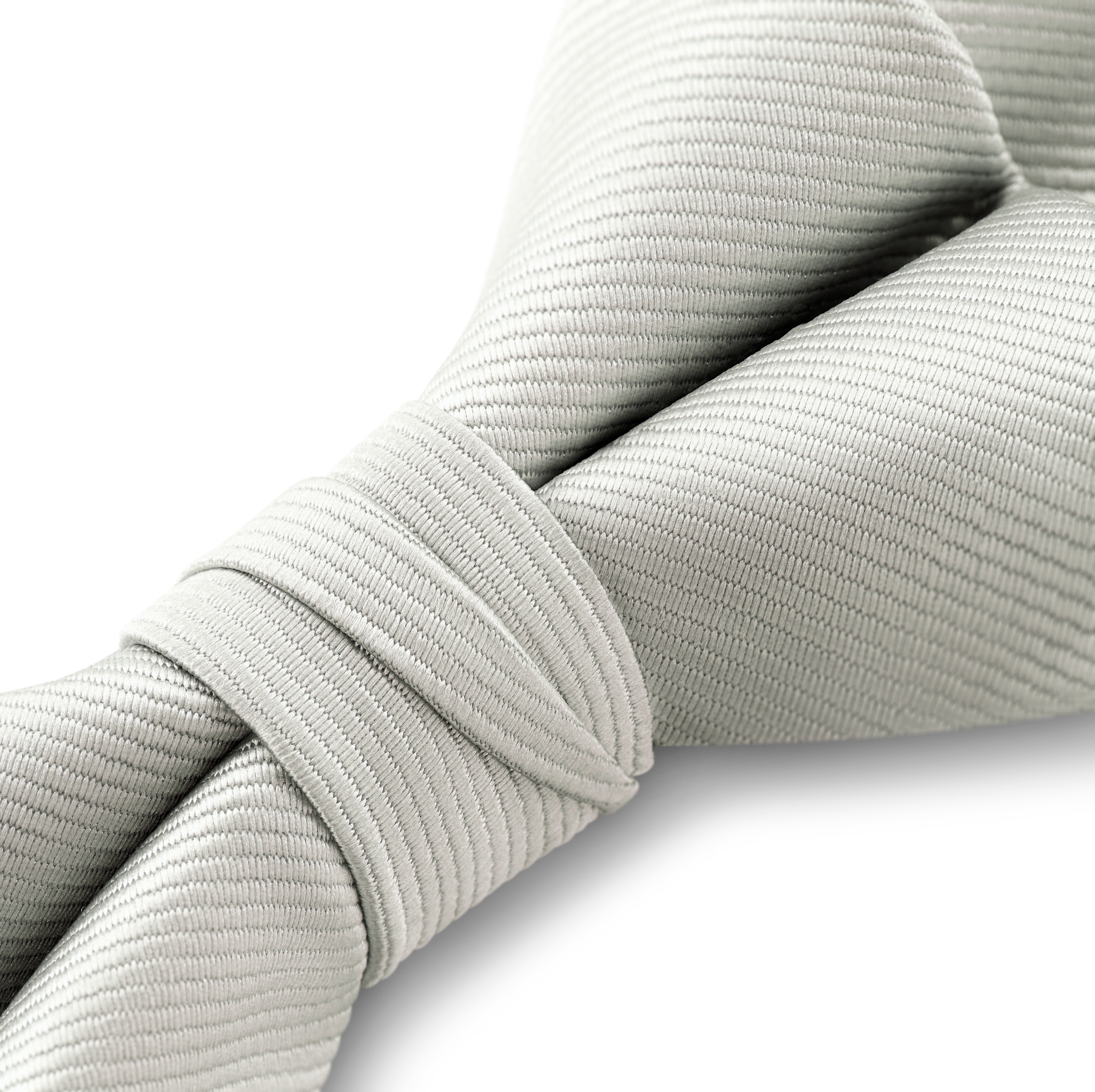 Papillon pre-annodato grigio chiaro a punta di diamante con motivo gros-grain - 3