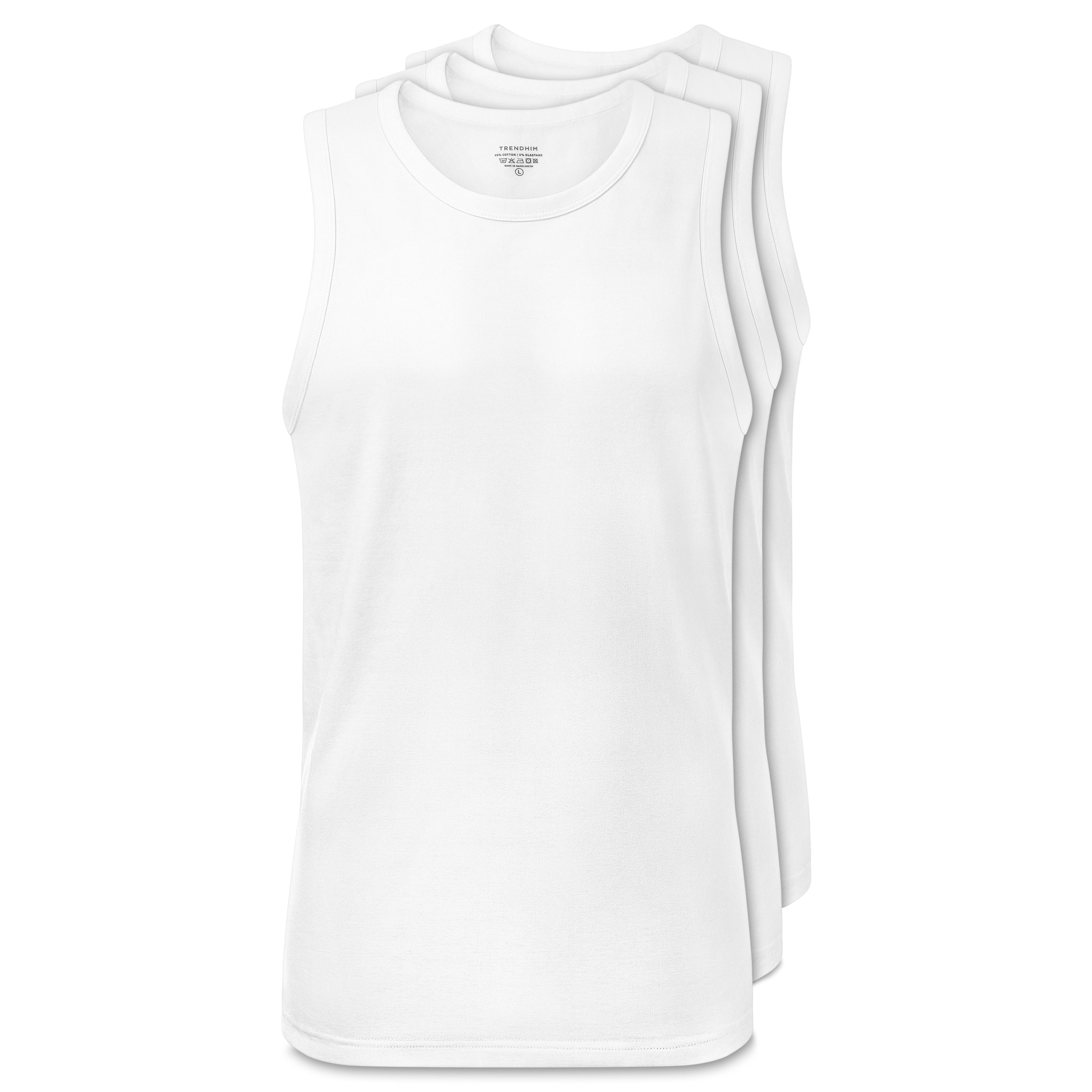 FlexFeel | Lot de 3 débardeurs blancs en coton - 1