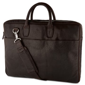 Bolso ejecutivo de cuero marrón con diseño fino de 17" Montreal