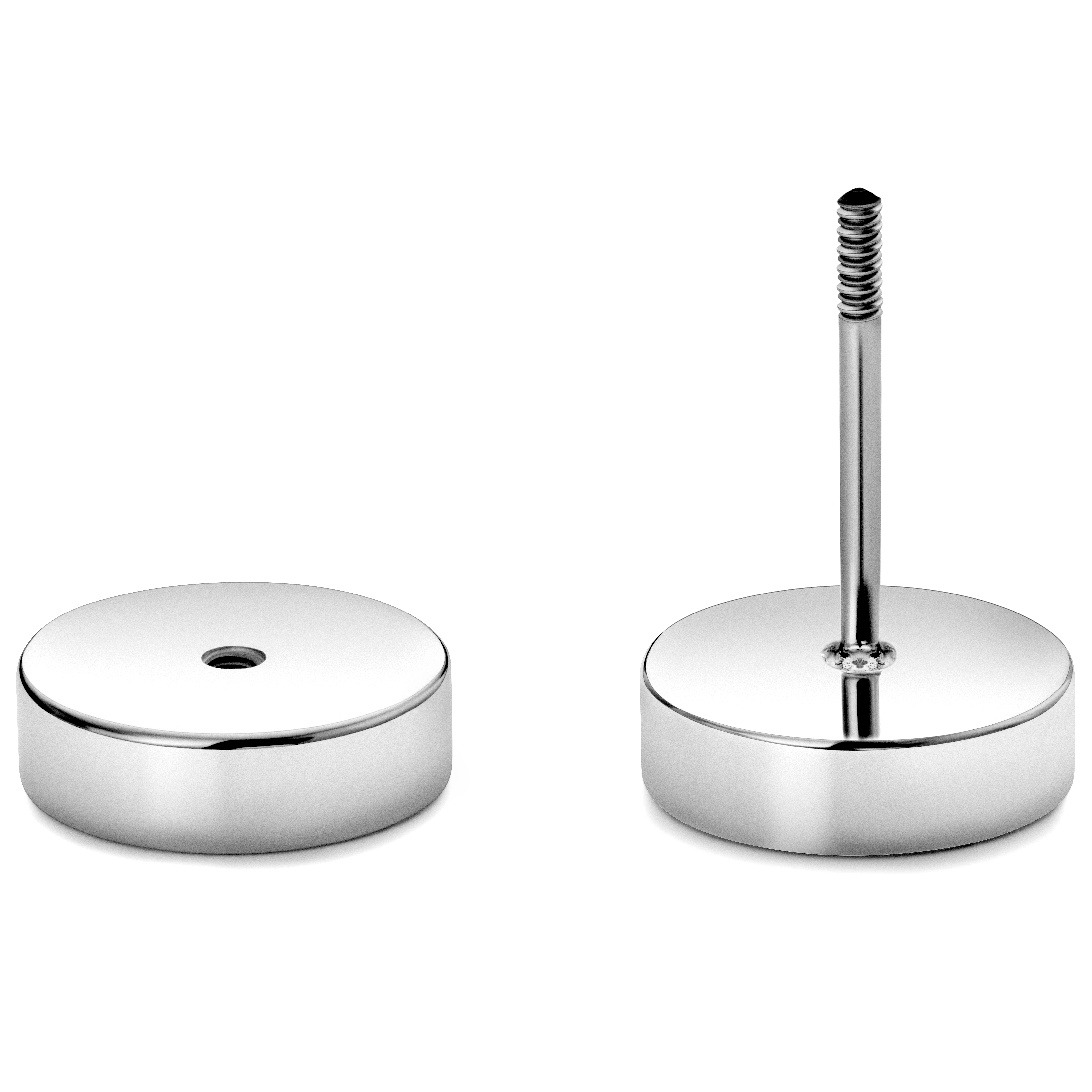 Argentia | 925s | Faux écarteur clou d'oreille plat en argent sterling plaqué rhodium de 10 mm - 2