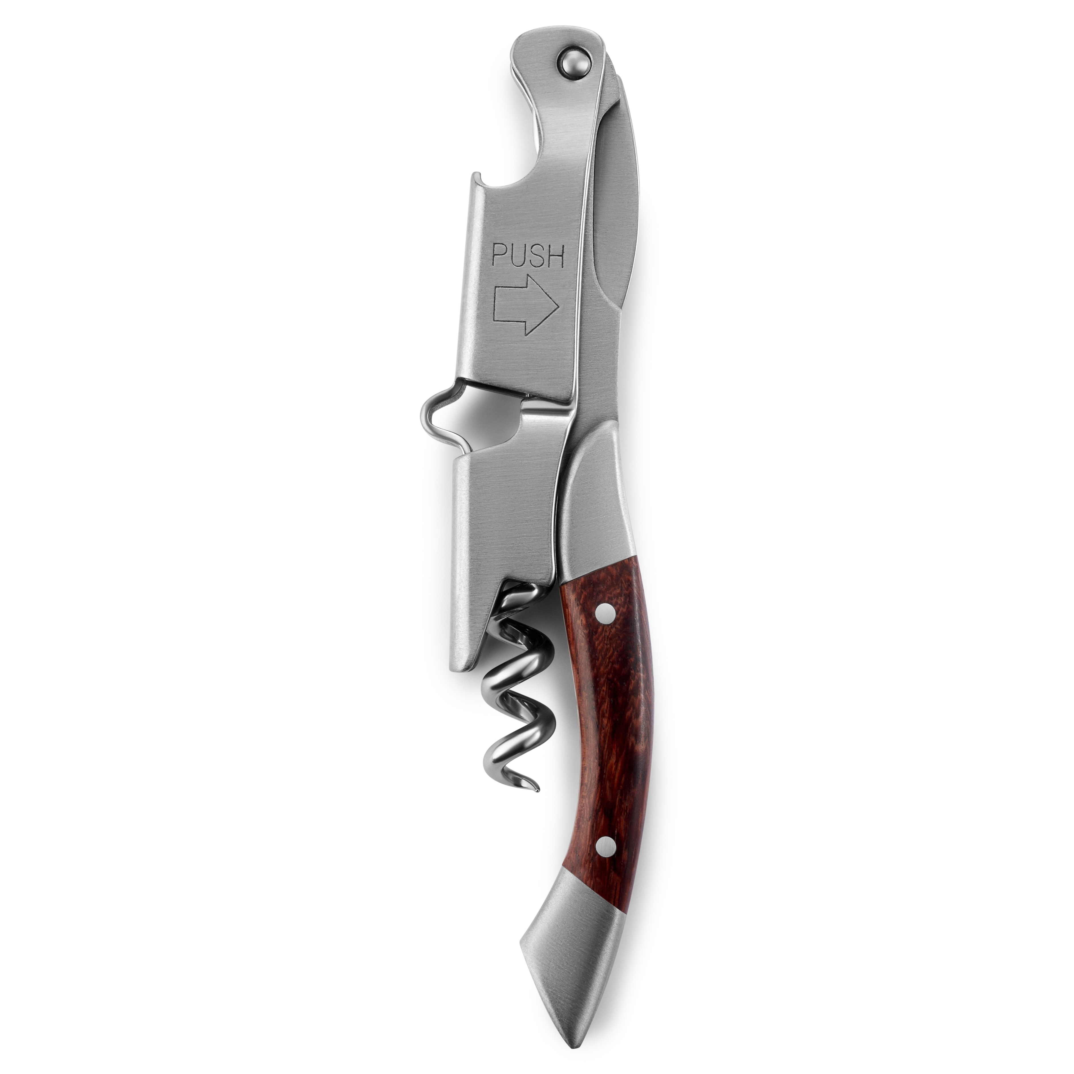Deluxe Universal Red Wood and Stainless Steel Bottle Opener - 1