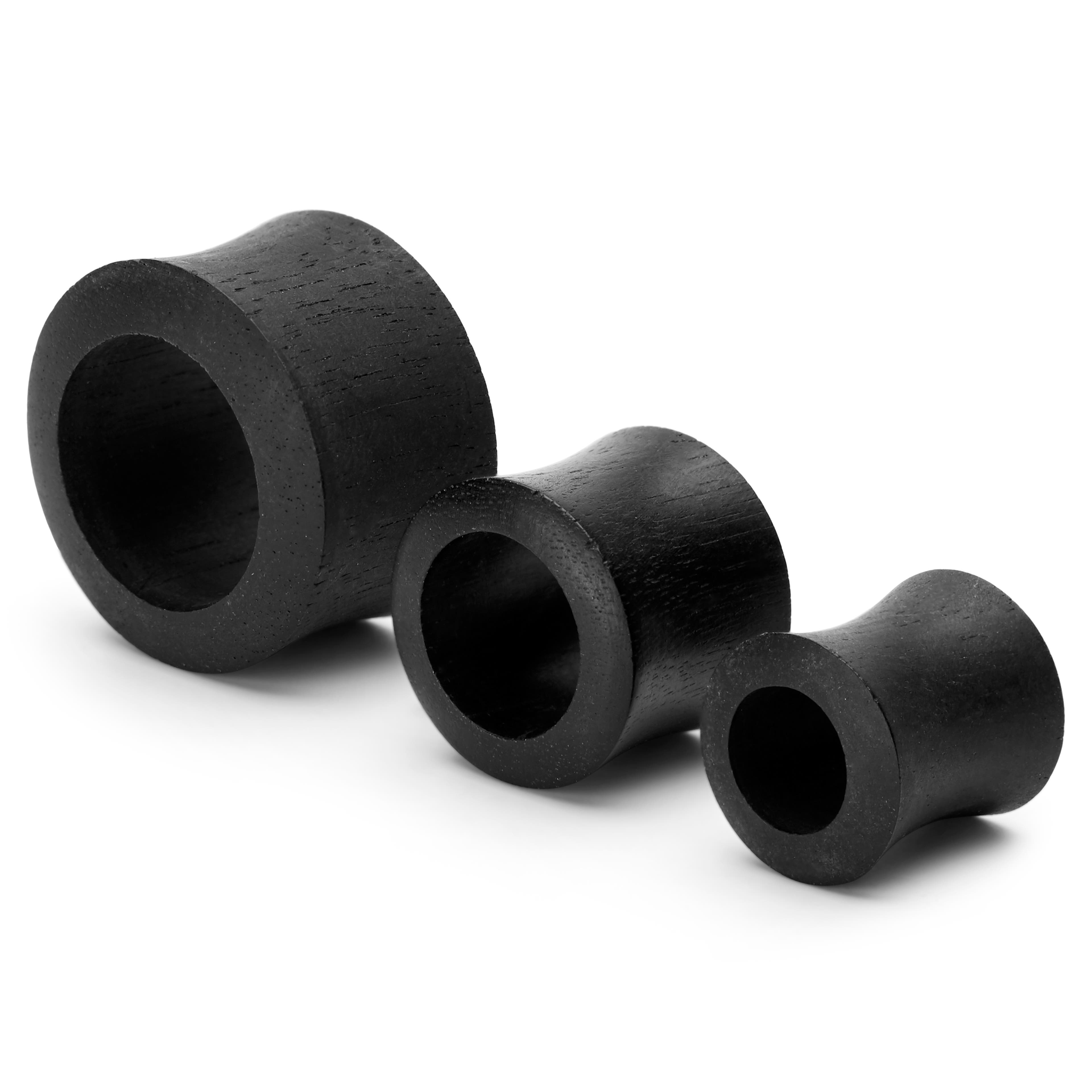 Black Areng Wood Double Flared Tunnel Earring