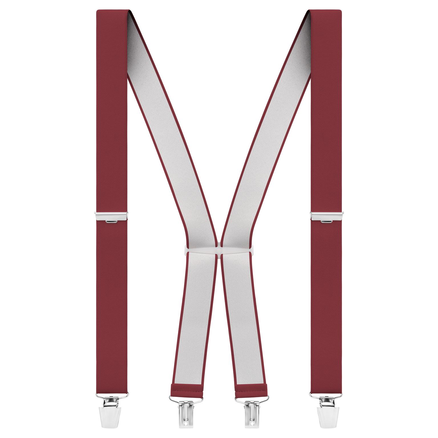 Solid Burgundy Clip-On Braces Solid Burgundy Clip-On Braces