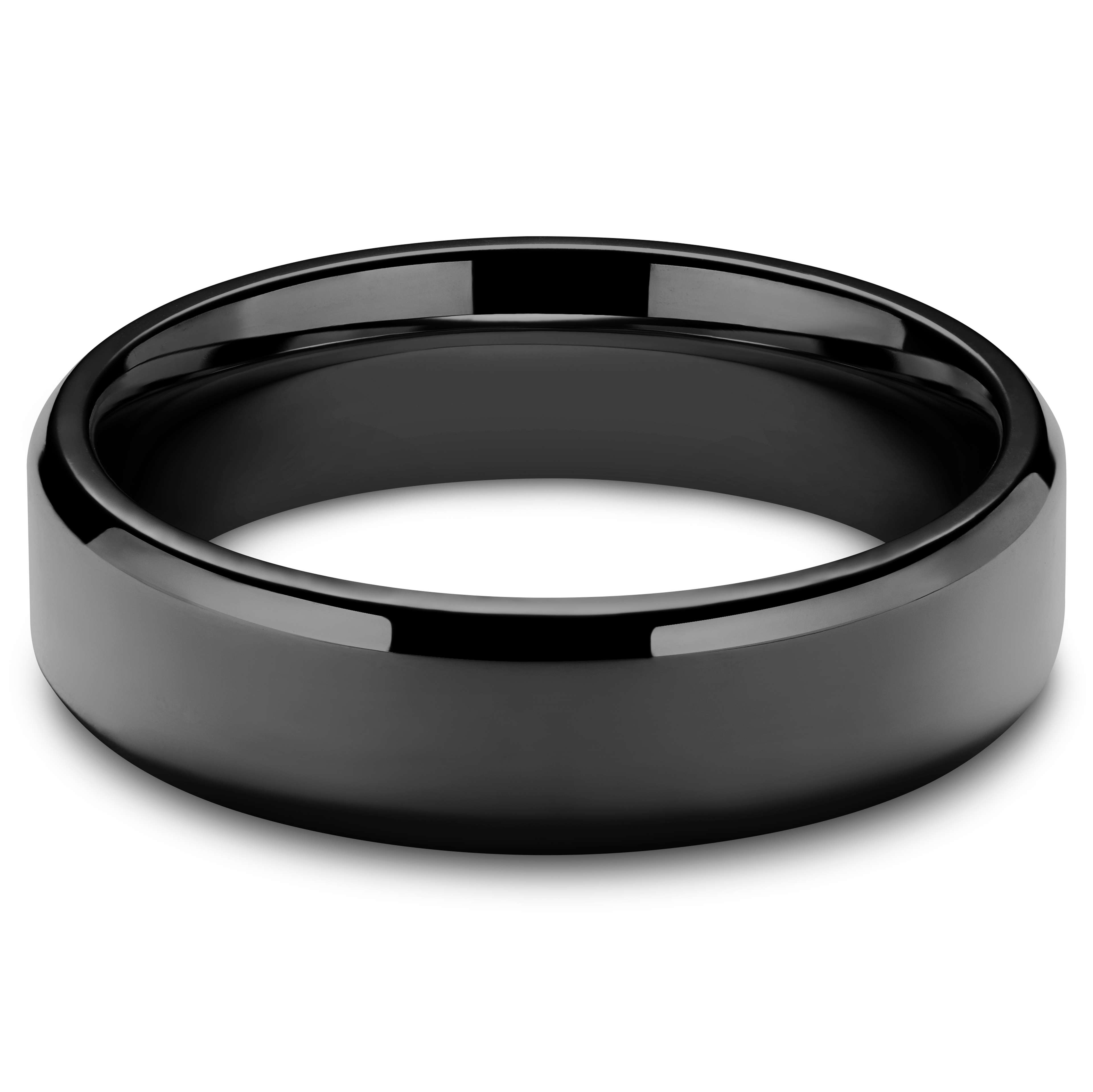 Titanium ringen met zirkoniumzwarte band en hartslag en vingerafdruk aan de binnenzijde Titanium ringen met zirkoniumzwarte band en hartslag en vingerafdruk aan de binnenzijde