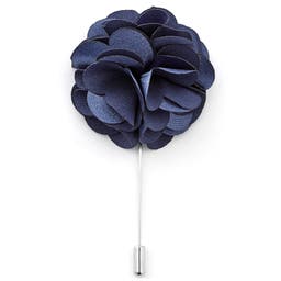 Boutonnière à fleur bleu marine luxueuse