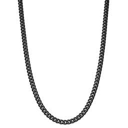 6 mm Black Stainless Steel Cuban Chain Necklace