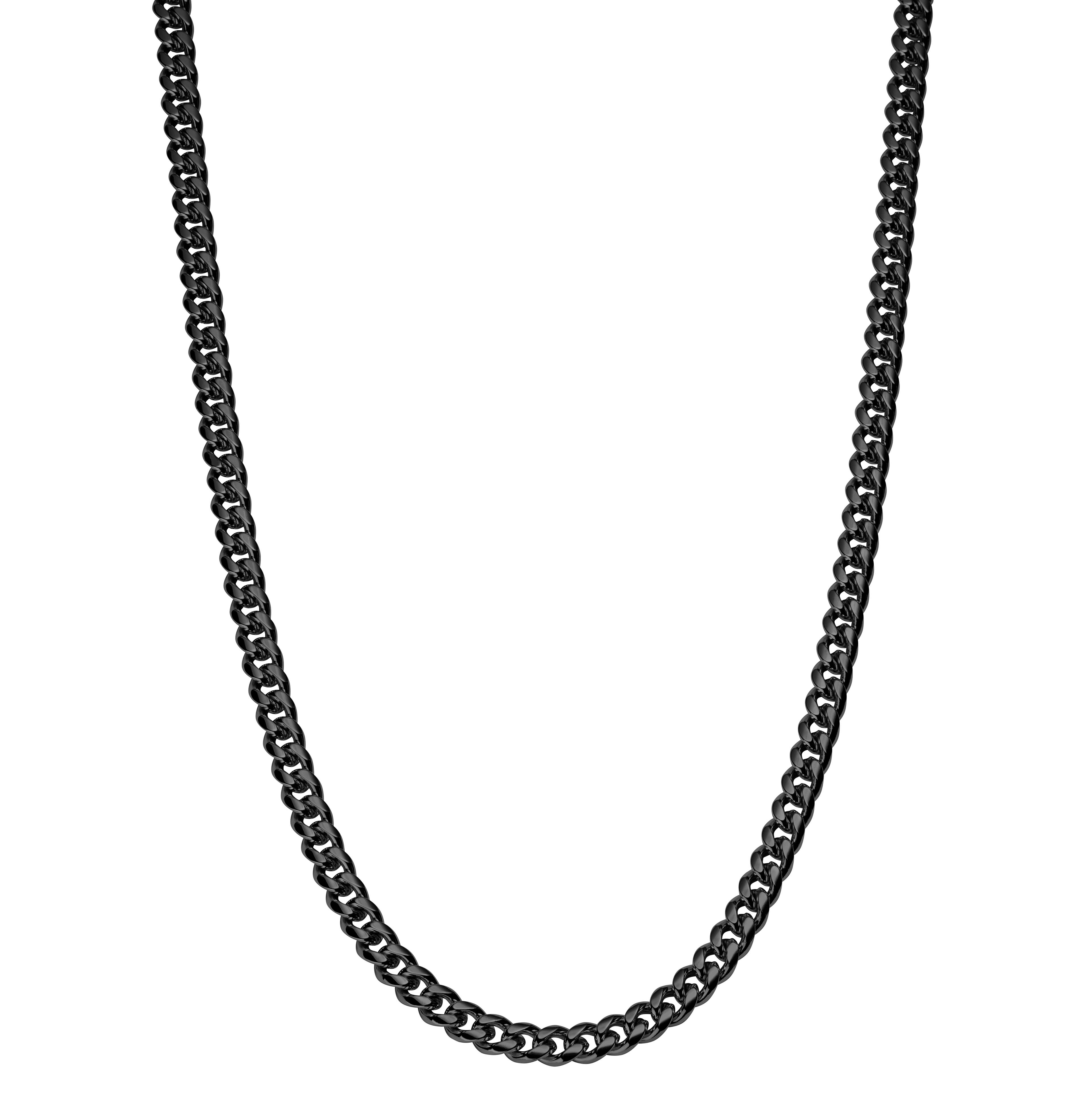 Fekete acél nyaklánc - 6 mm