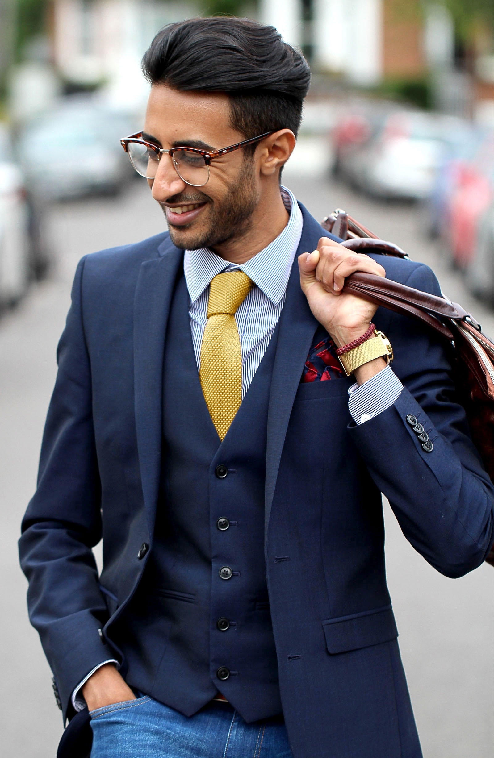 Yellow Knitted Tie - 5