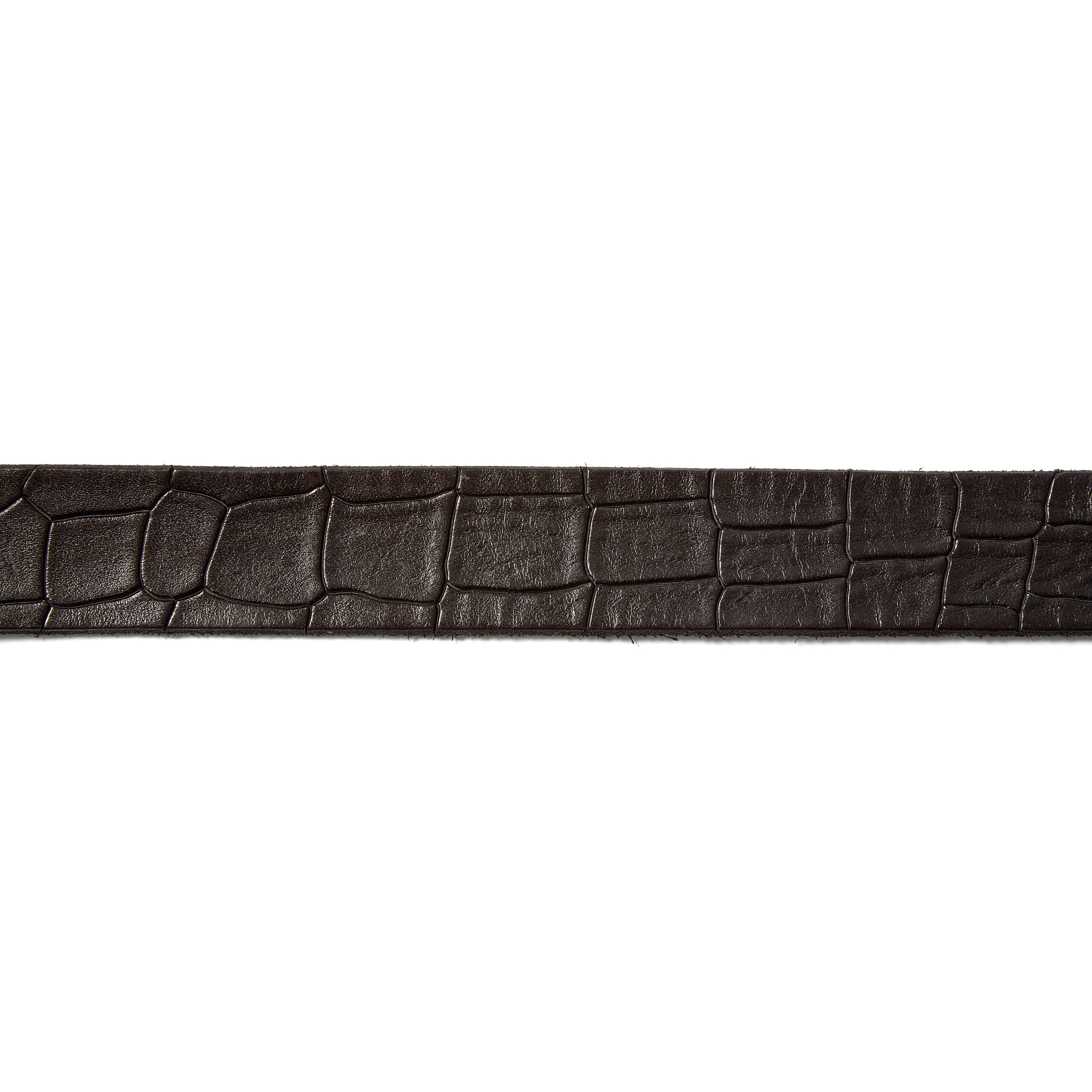 Schwarzer Krokodil Gürtel mit detailliertem Muster - 3