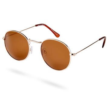 Waylon Gold-Tone & Brown Vista Sunglasses