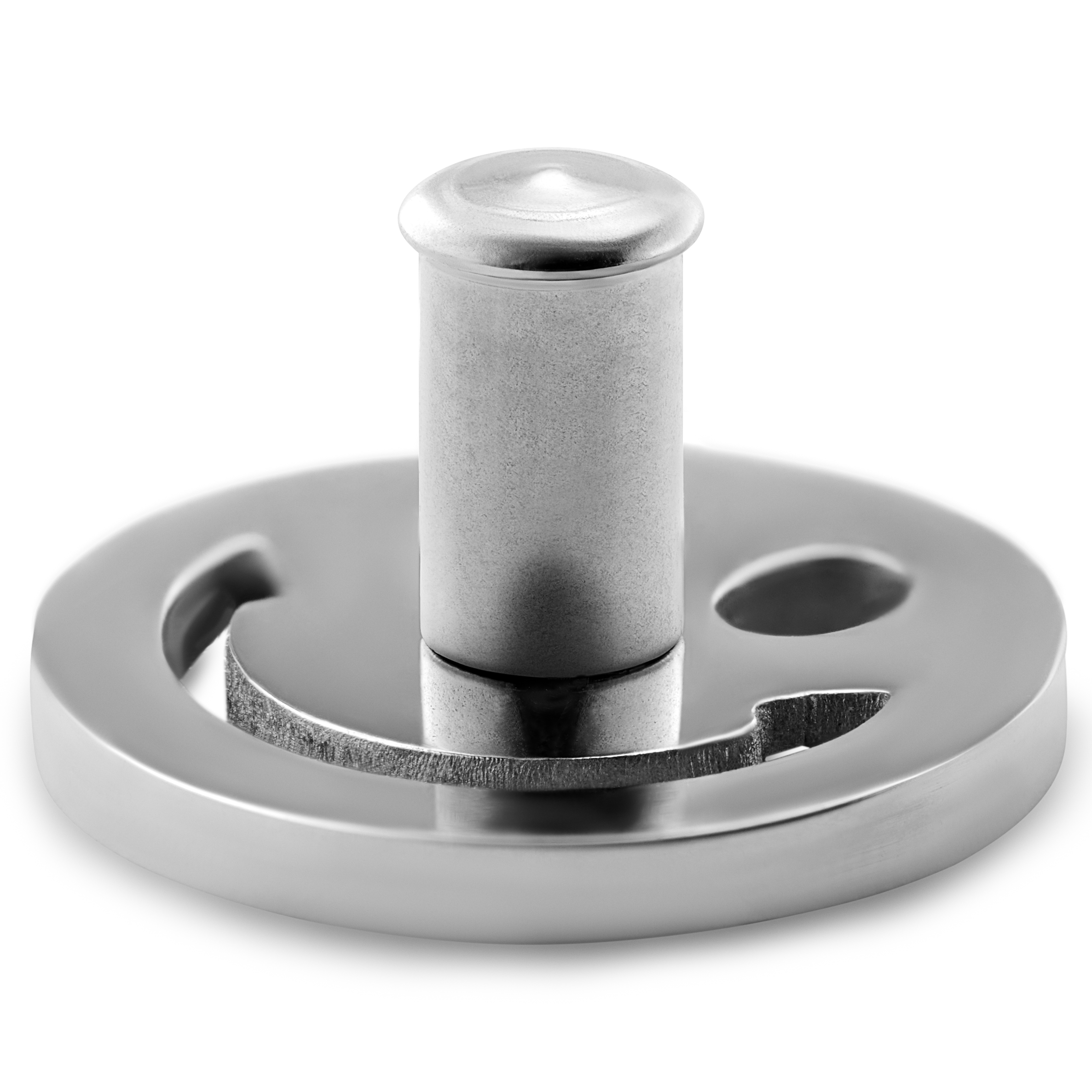 Silberfarbener Edelstahl Smiley Emoji Uhrenanhänger - 2