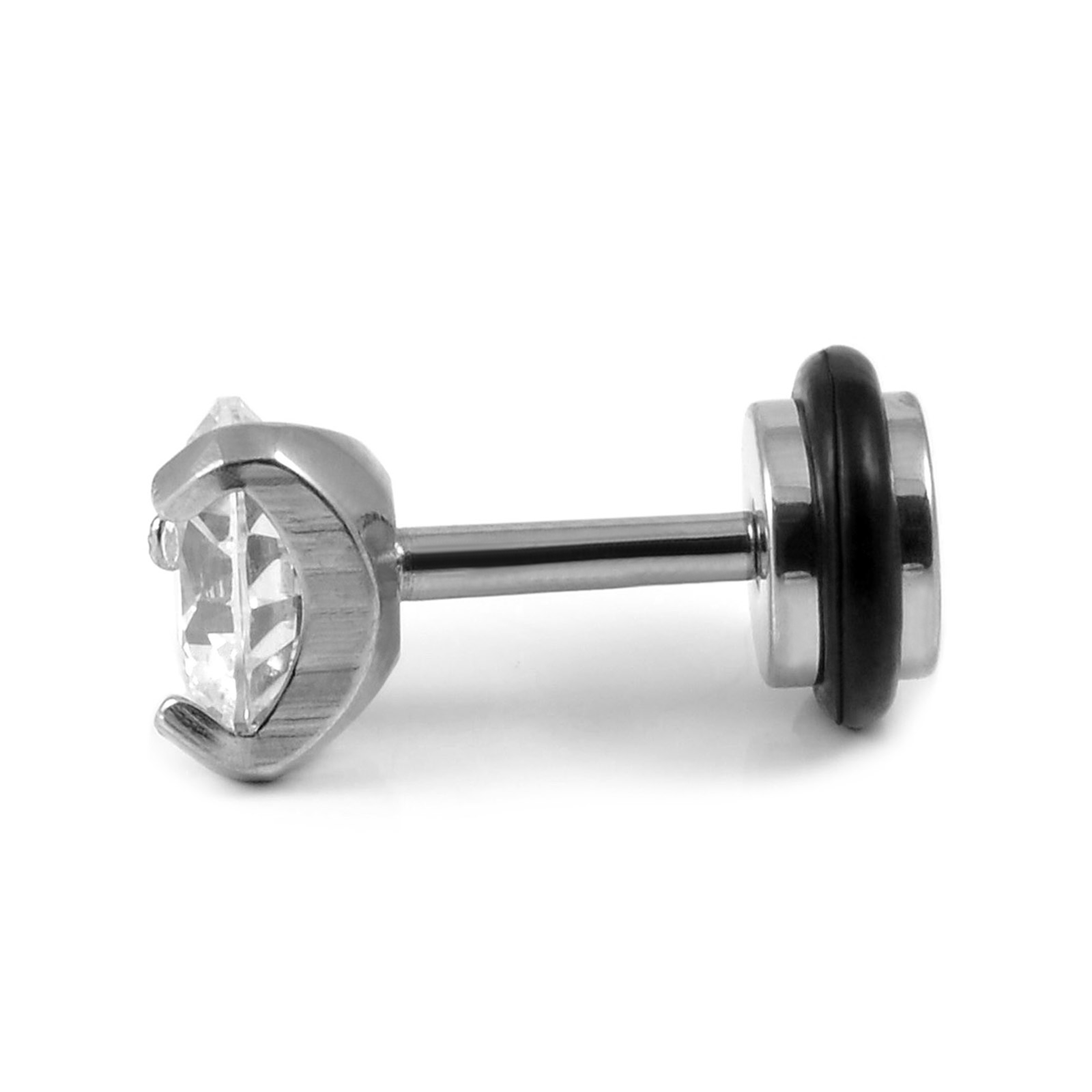 6mm Rund Zirkon Stud Ørering - 2