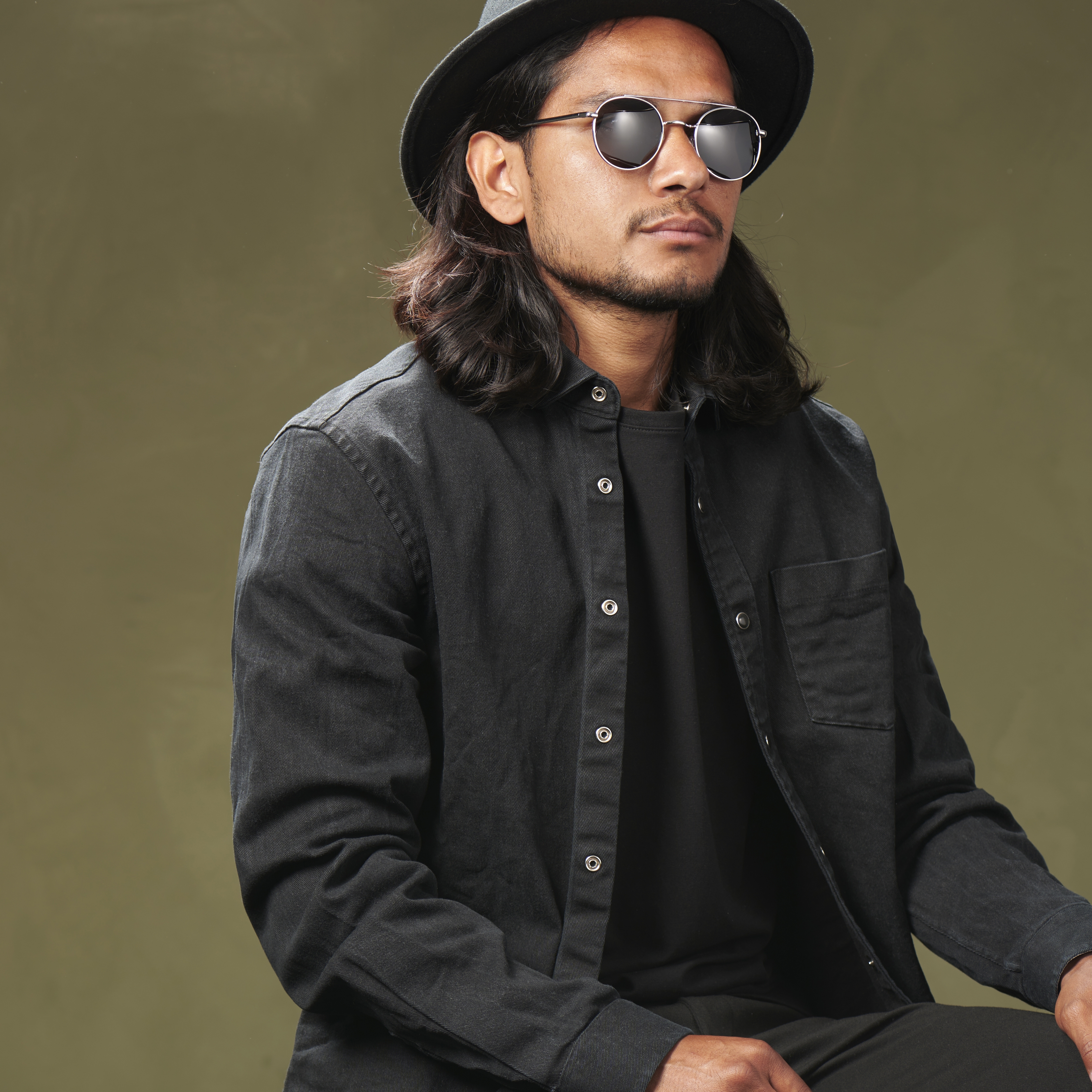 Ambit Sølvfarvede Runde Aviator Solbriller - 3