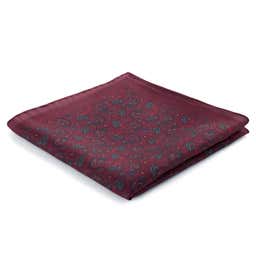 Boho | Burgundy Paisley Pattern Silk Pocket Square