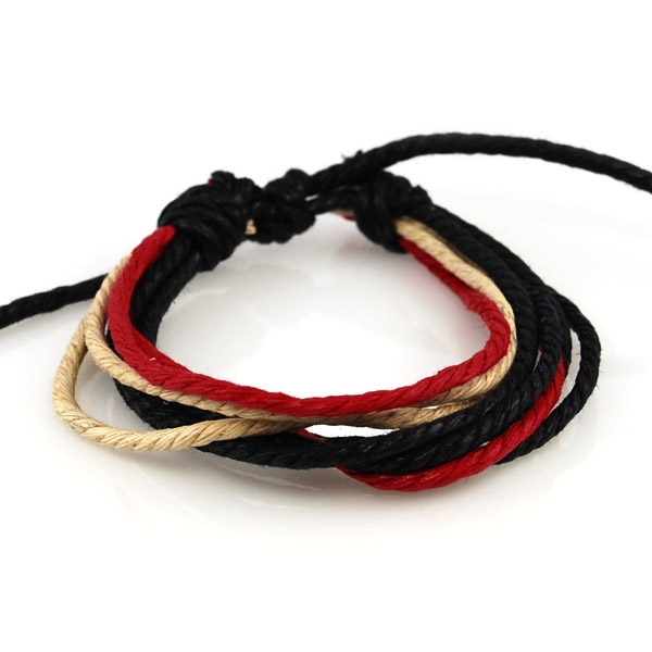 Sort/Rødt Snorarmbånd - 1