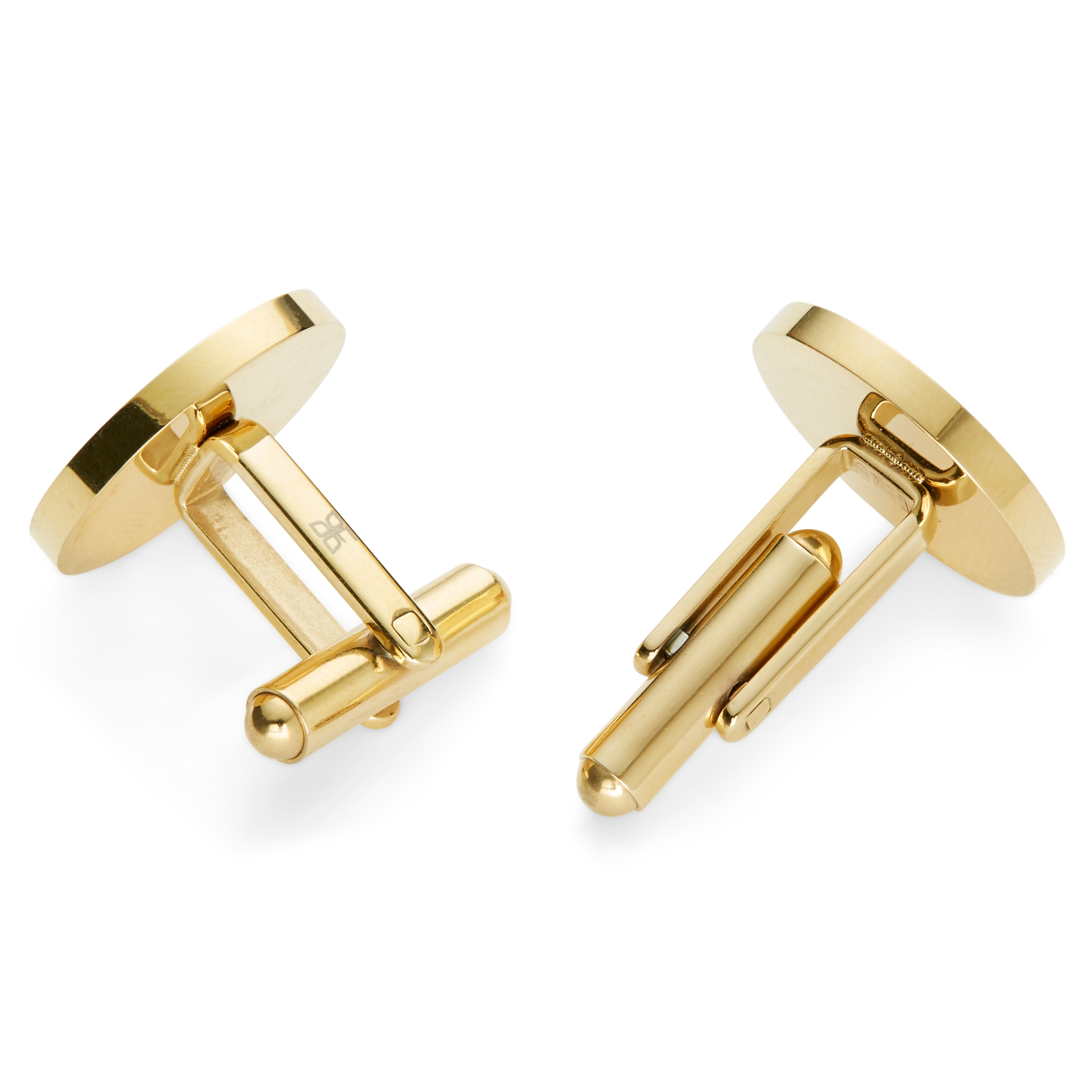 Geo Remix | Round Gold-Tone Stainless Steel Cufflinks - 3