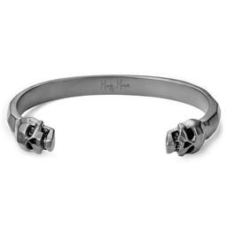 Jax | Silver-Tone Stainless Steel Skull Cuff Bracelet