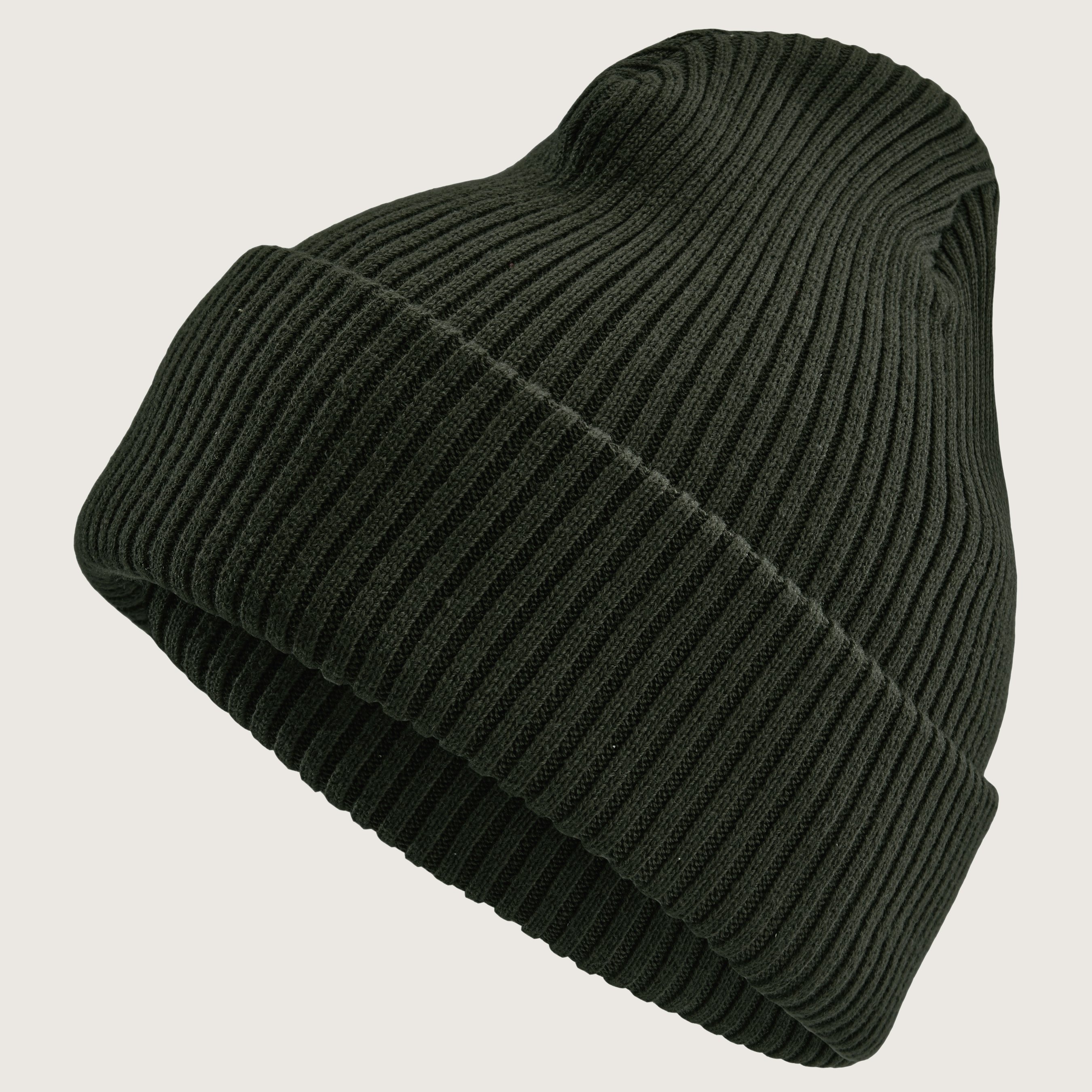 Forest Green Acrylic Mix Chunky Knitted Rib Beanie | In stock