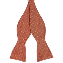 Burnished Brown Polka Dot Silk Self-Tie Bow Tie