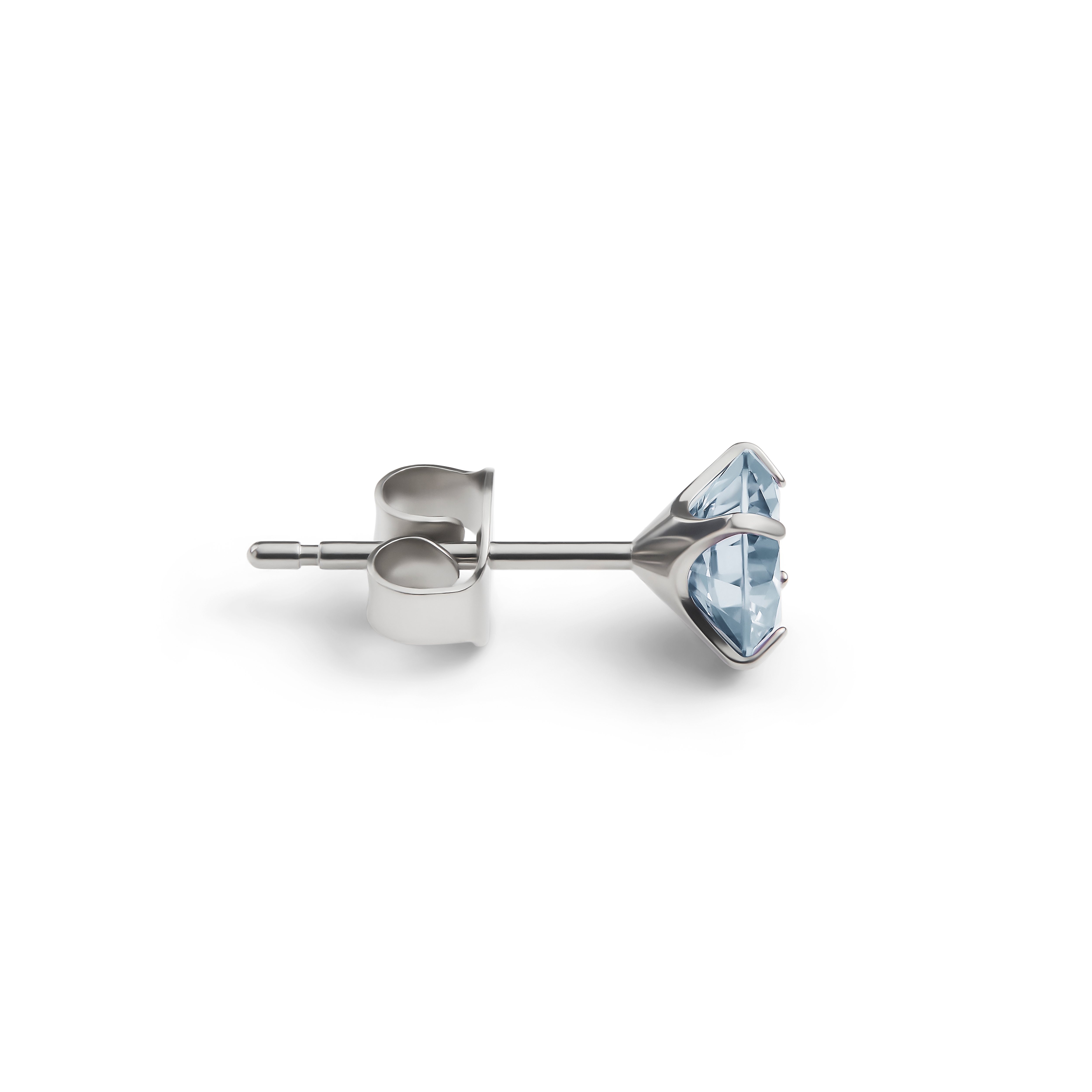 Aura | Orecchino a bottone da 6mm in titanio con zirconia azzurra - 2