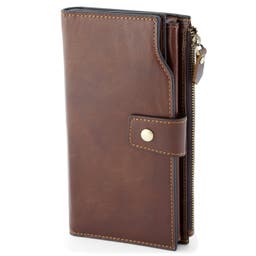 Skórzany portfel w brązowym kolorze vintage RFID