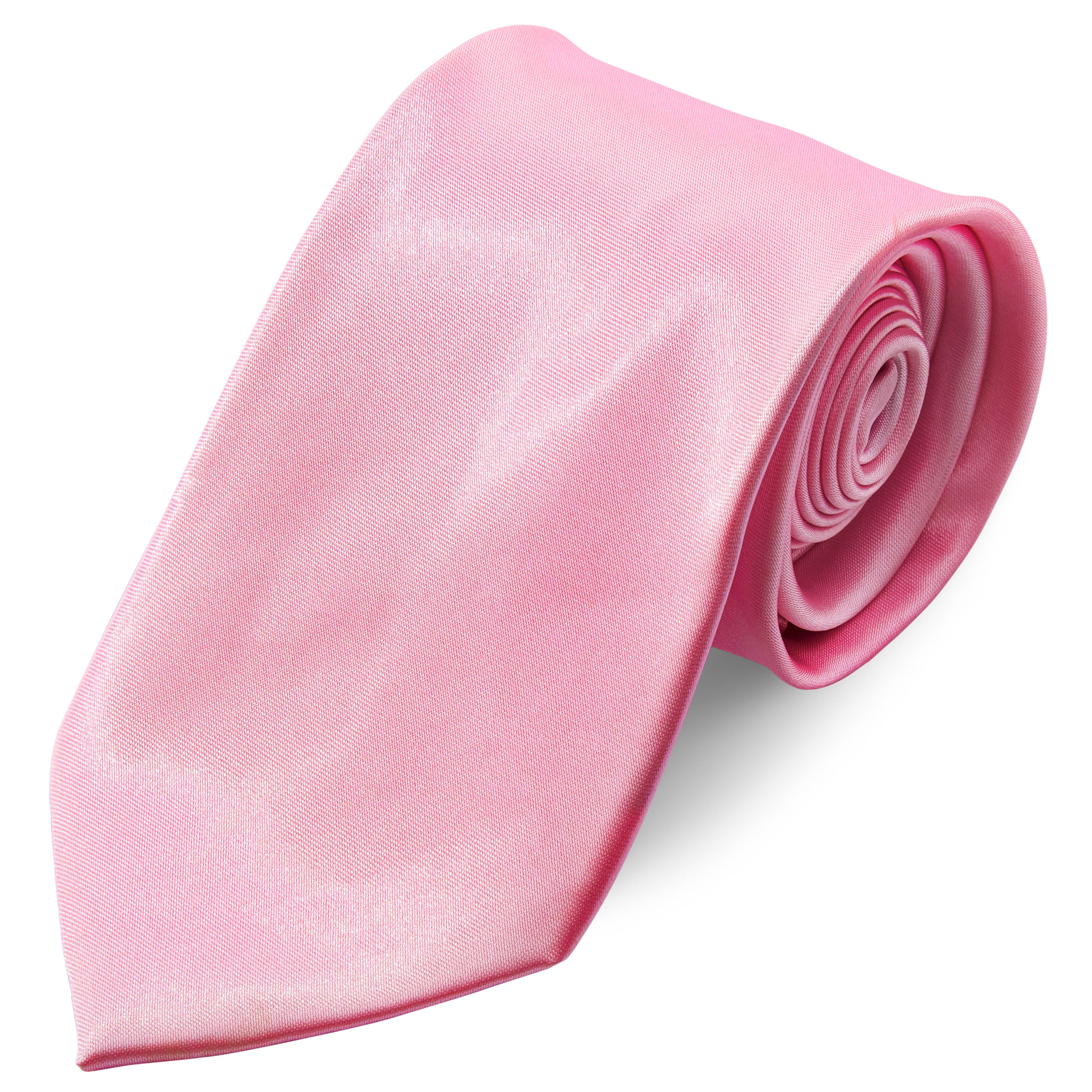 Shiny Baby Pink 8cm Basic Tie, In stock!