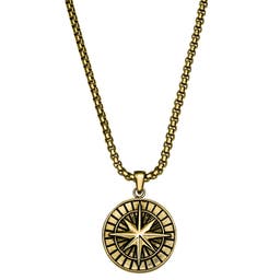 Atlas | Gold-tone Stainless Steel North Star Pendant Necklace