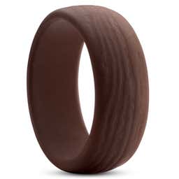 Brown Silicone Ring with Bark Texture