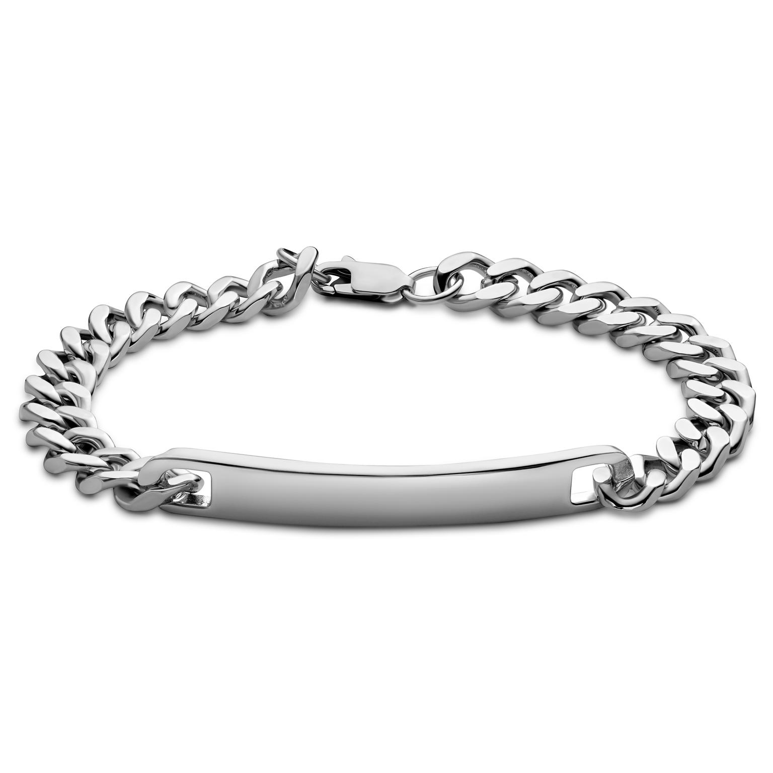 Argentia | 925er | 7mm rhodiniertes Sterling Silber ID-Armband Argentia | 925er | 7mm rhodiniertes Sterling Silber ID-Armband