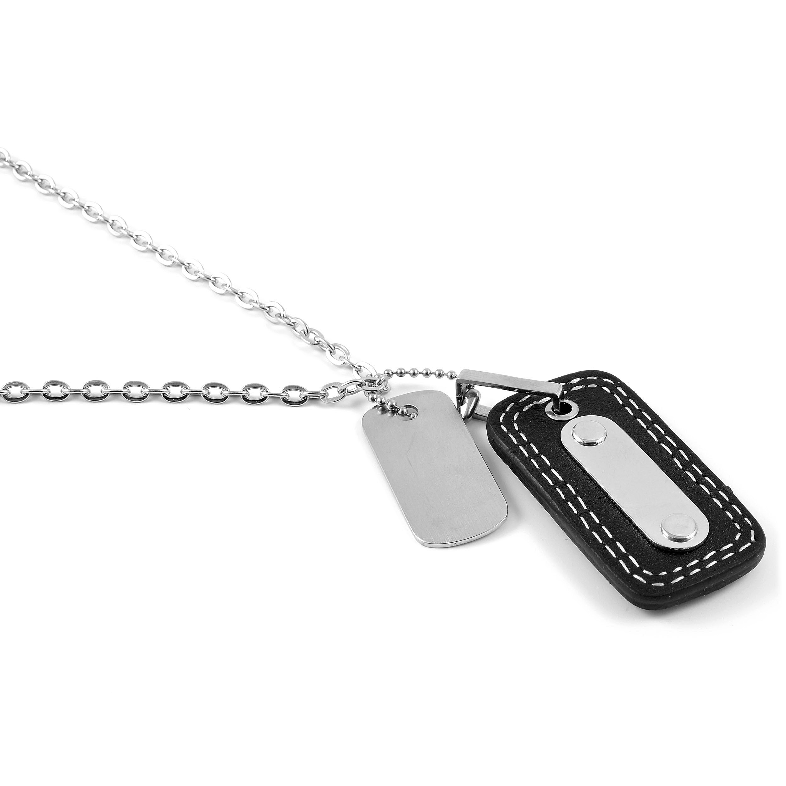 Læder Dog Tag Halskæde - 3