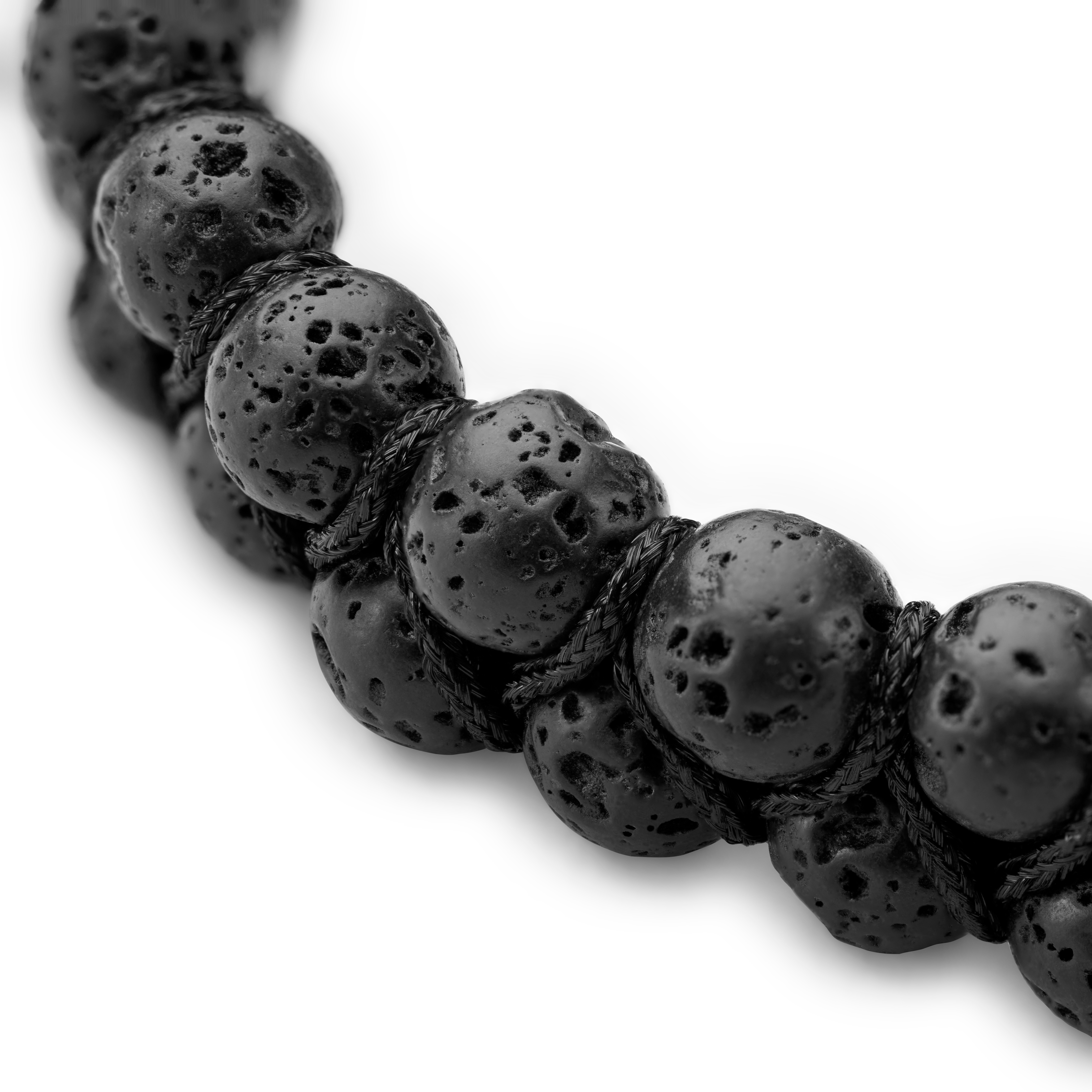 Pulsera con doble fila de piedra de lava Sanatio - 9
