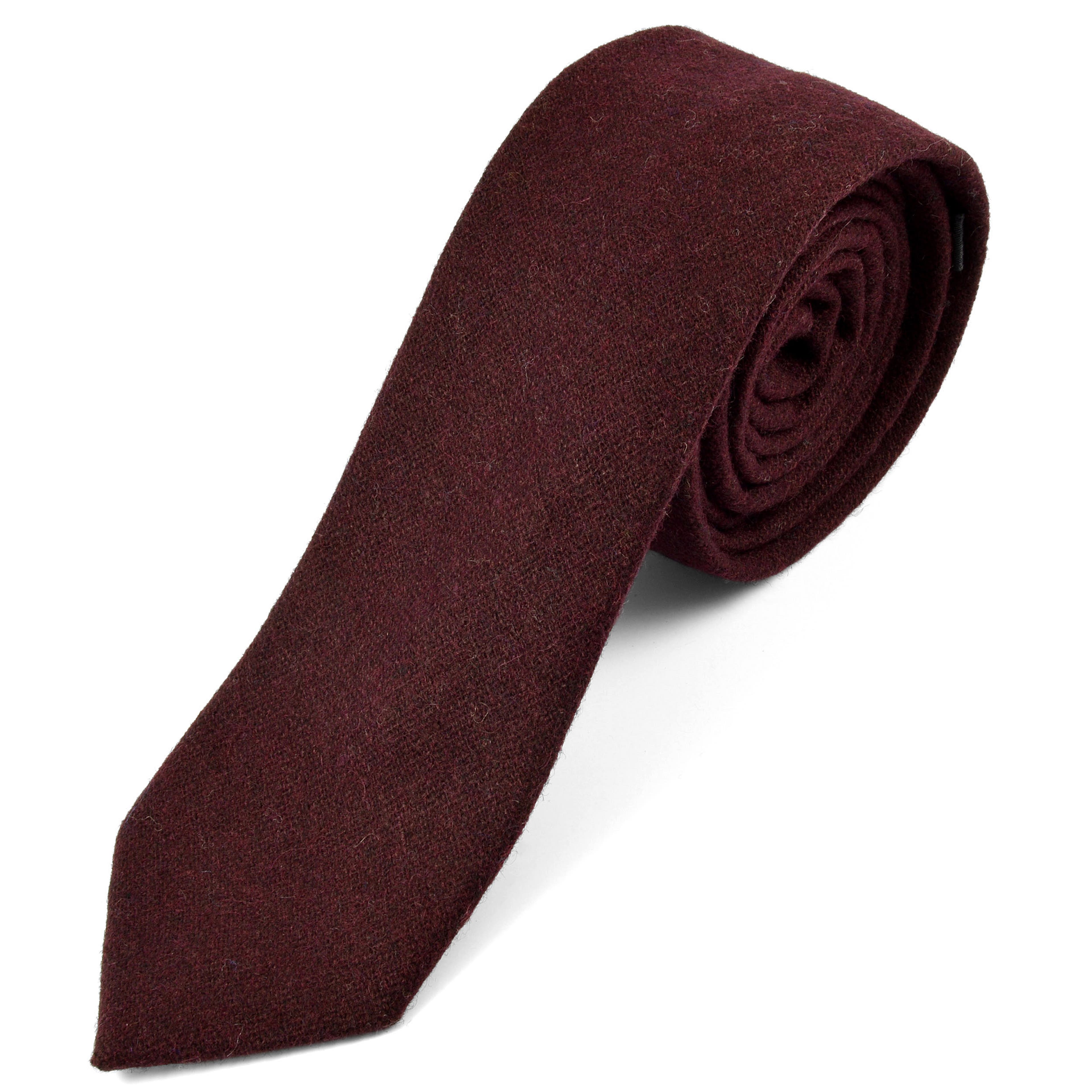 Ręcznie wykonany bordowy krawat w surowym stylu