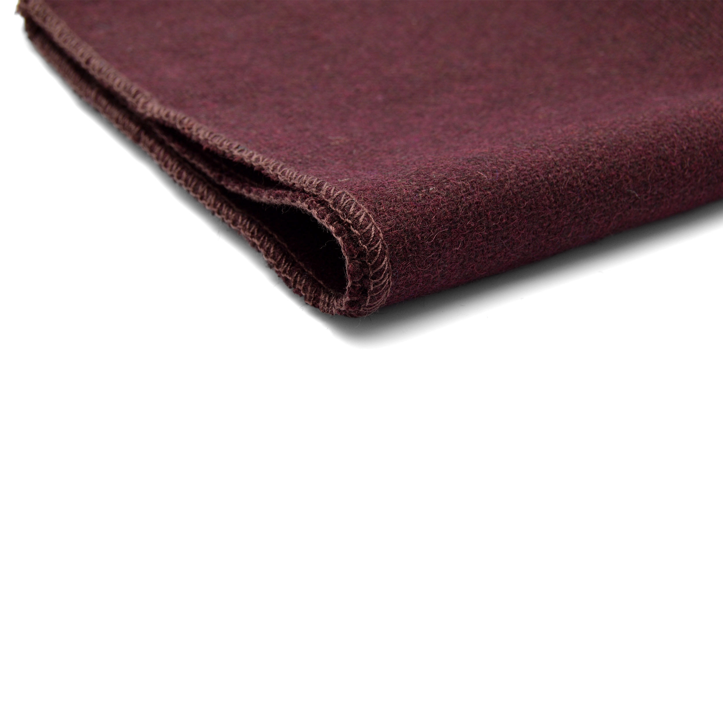 Bordeauxfarbenes handgefertigtes Einstecktuch aus Wolle - 2