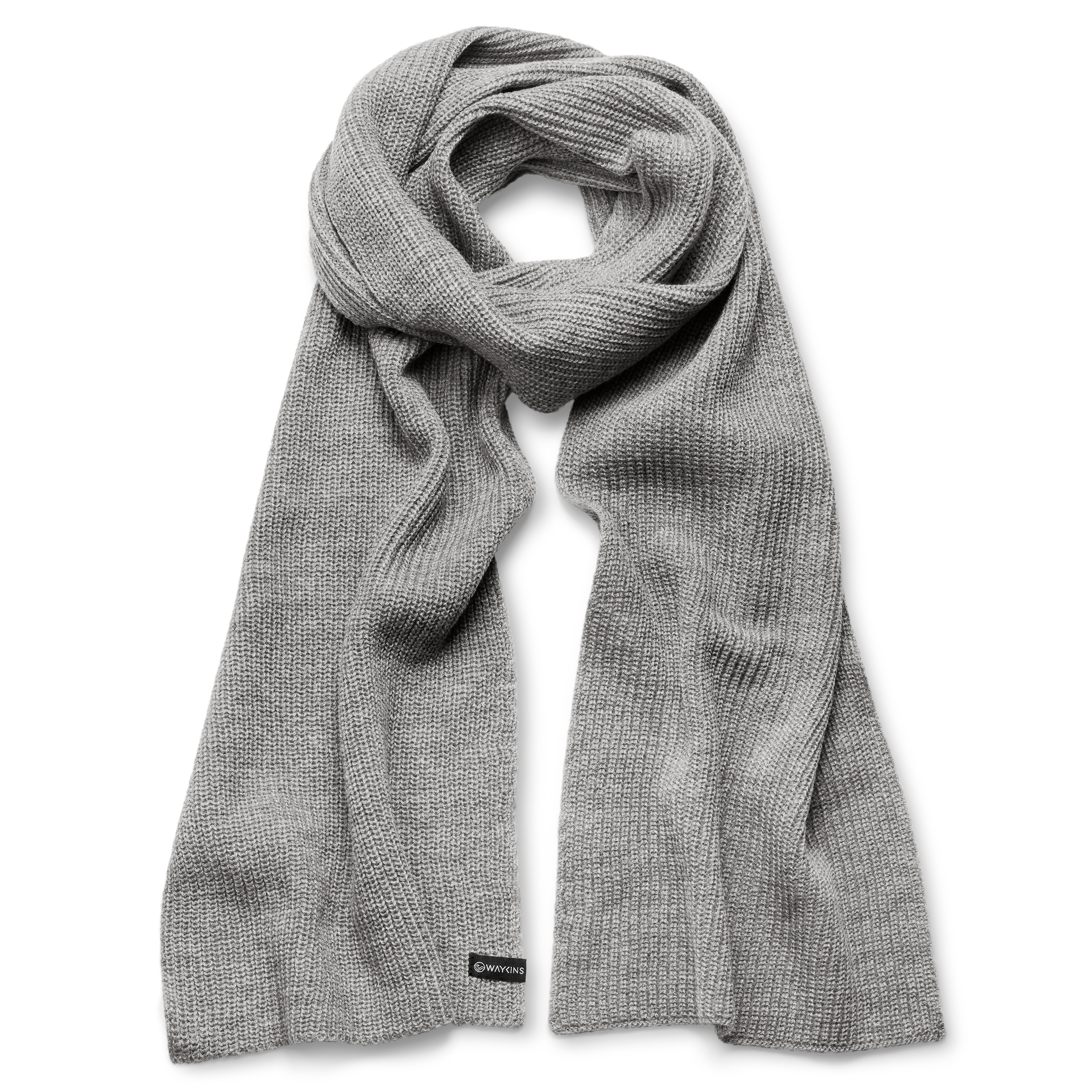 Baltic | Grey Rib Knitted Acrylic Scarf