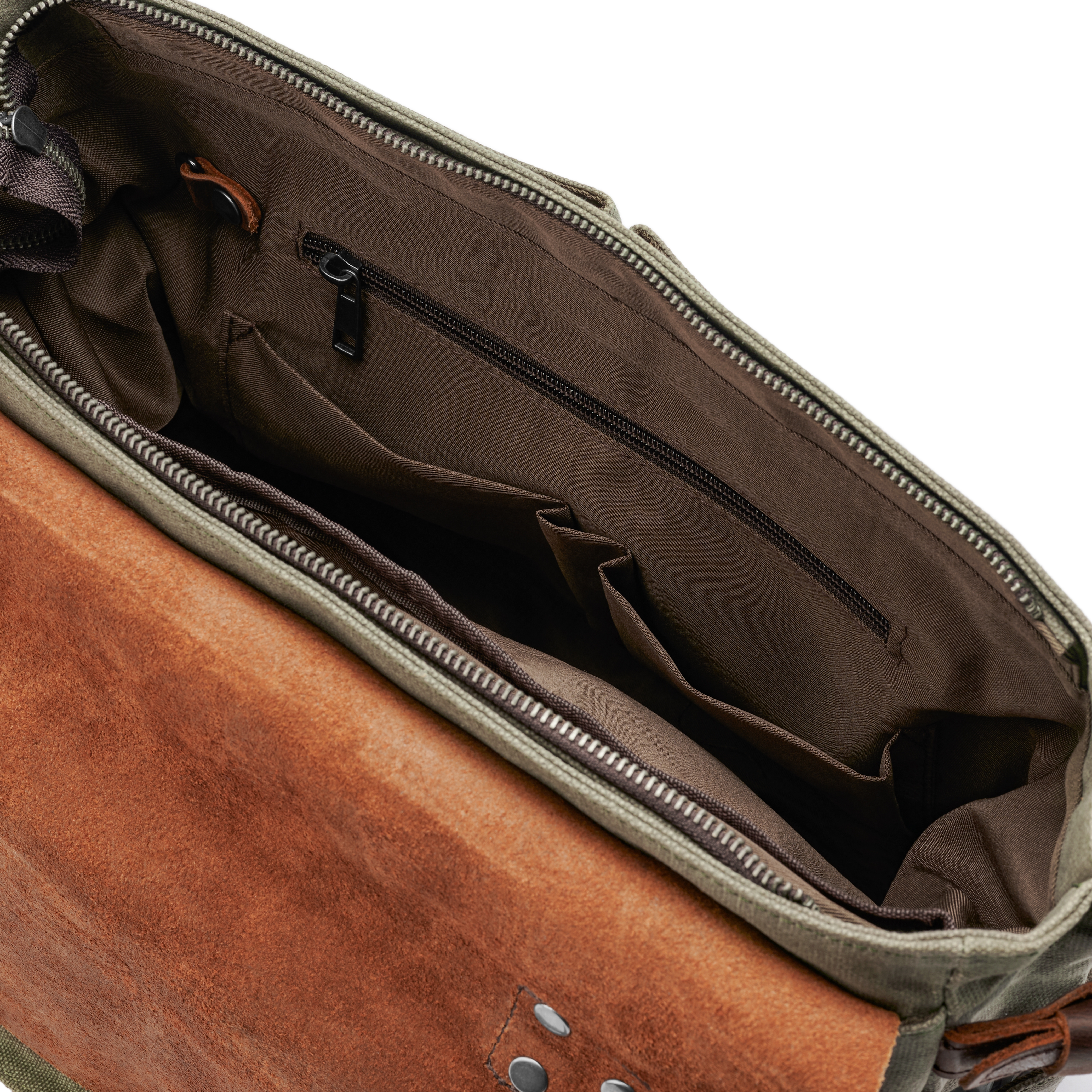 Haki krāsas retro stila messenger tipa soma - 13