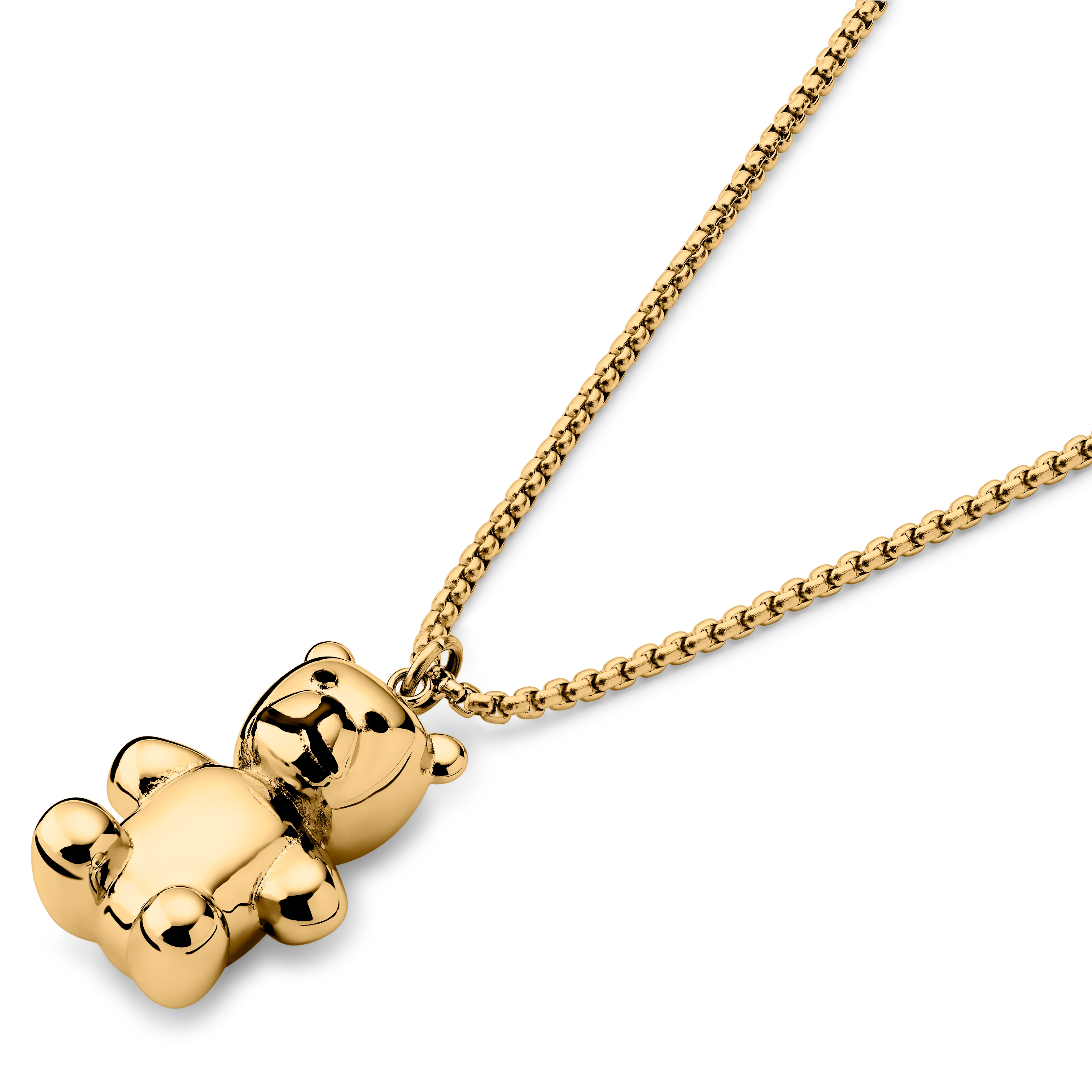 Egan | Gold-Tone Teddy Bear Box Chain Necklace - 5
