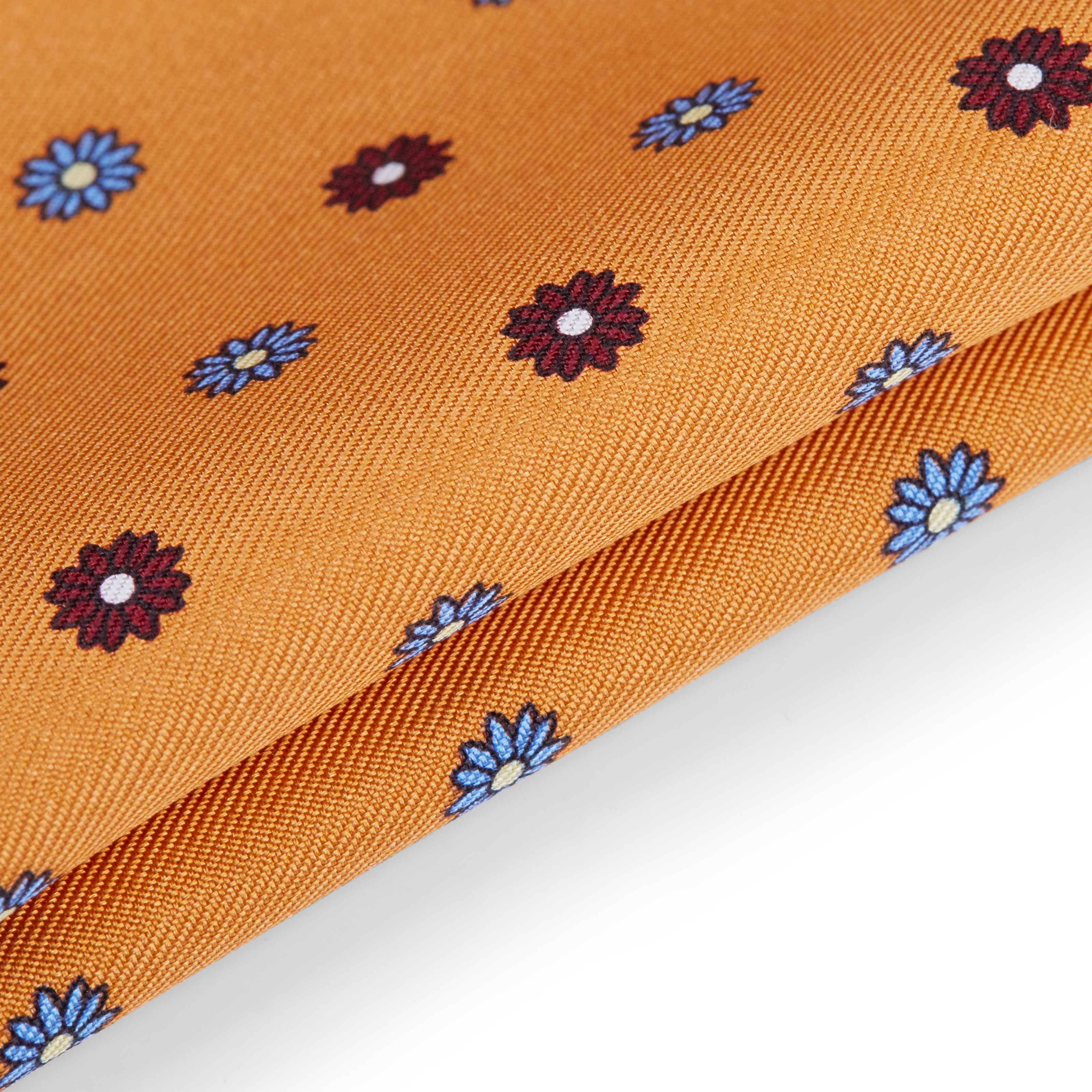 Pochette de costume orange à fleurs  - 2