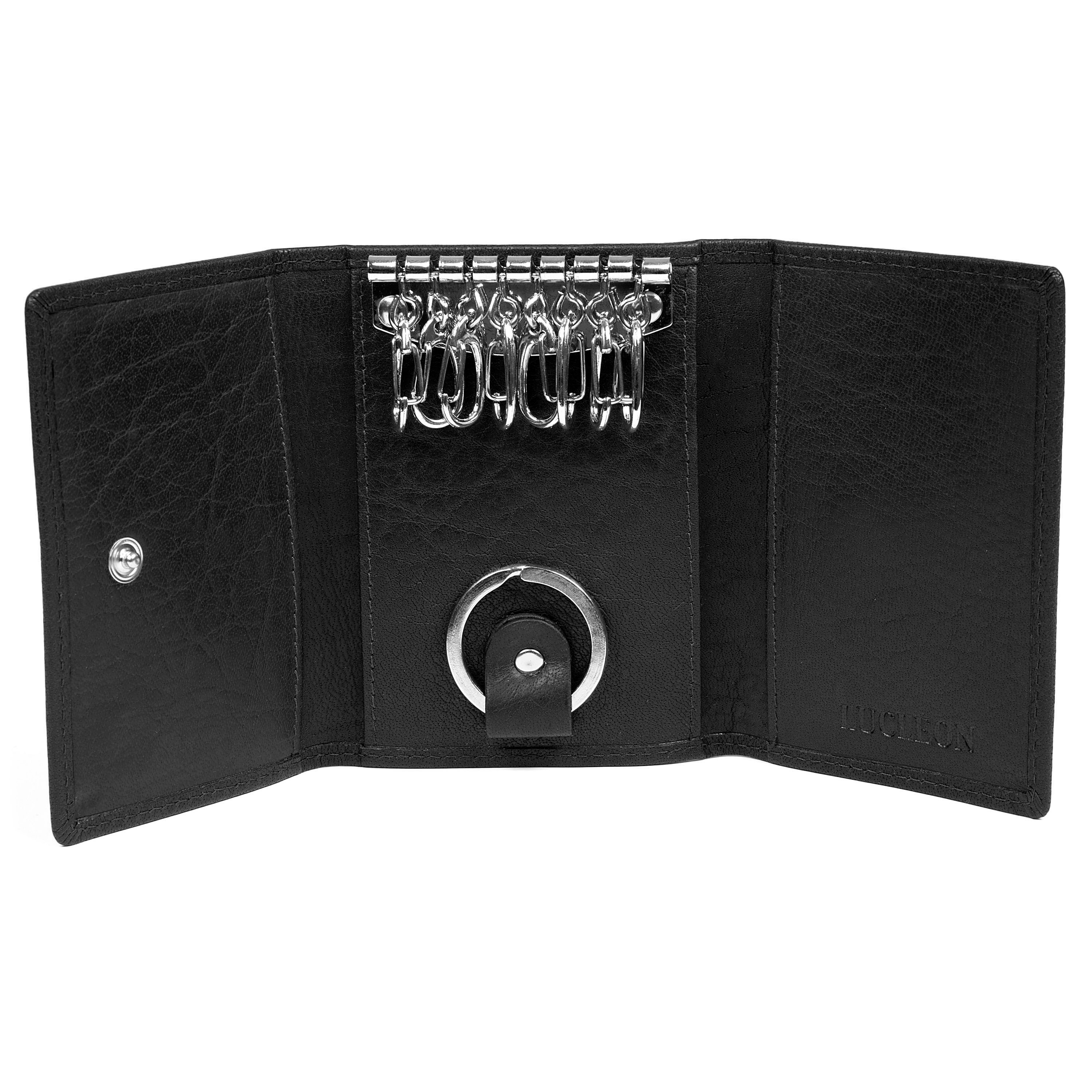 Montreal čierna RFID kožená kľúčenka - 2