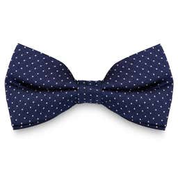 Navy Polka Dot Silk Pre-Tied Bow Tie