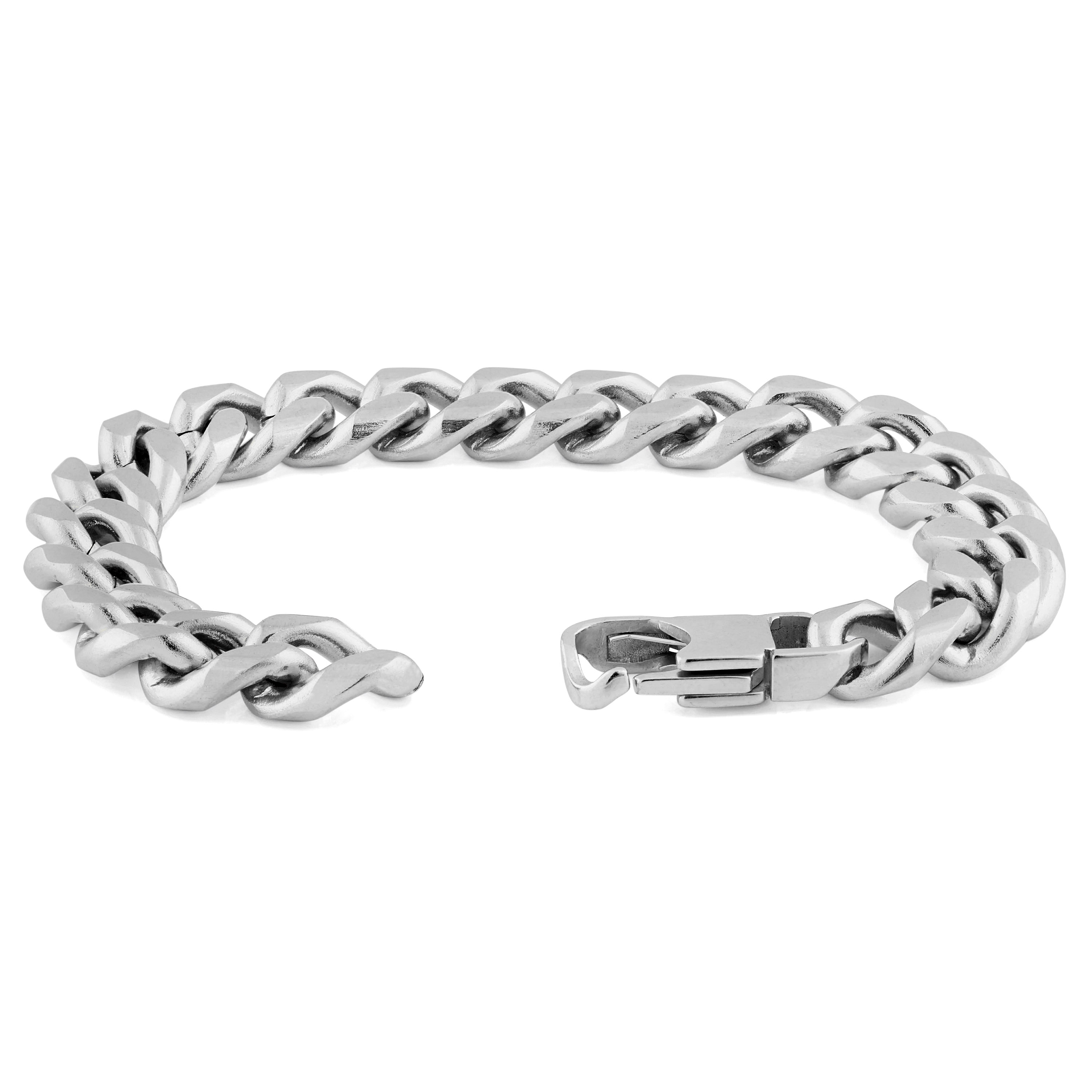 10 mm Silver-Tone Chain Bracelet - 2
