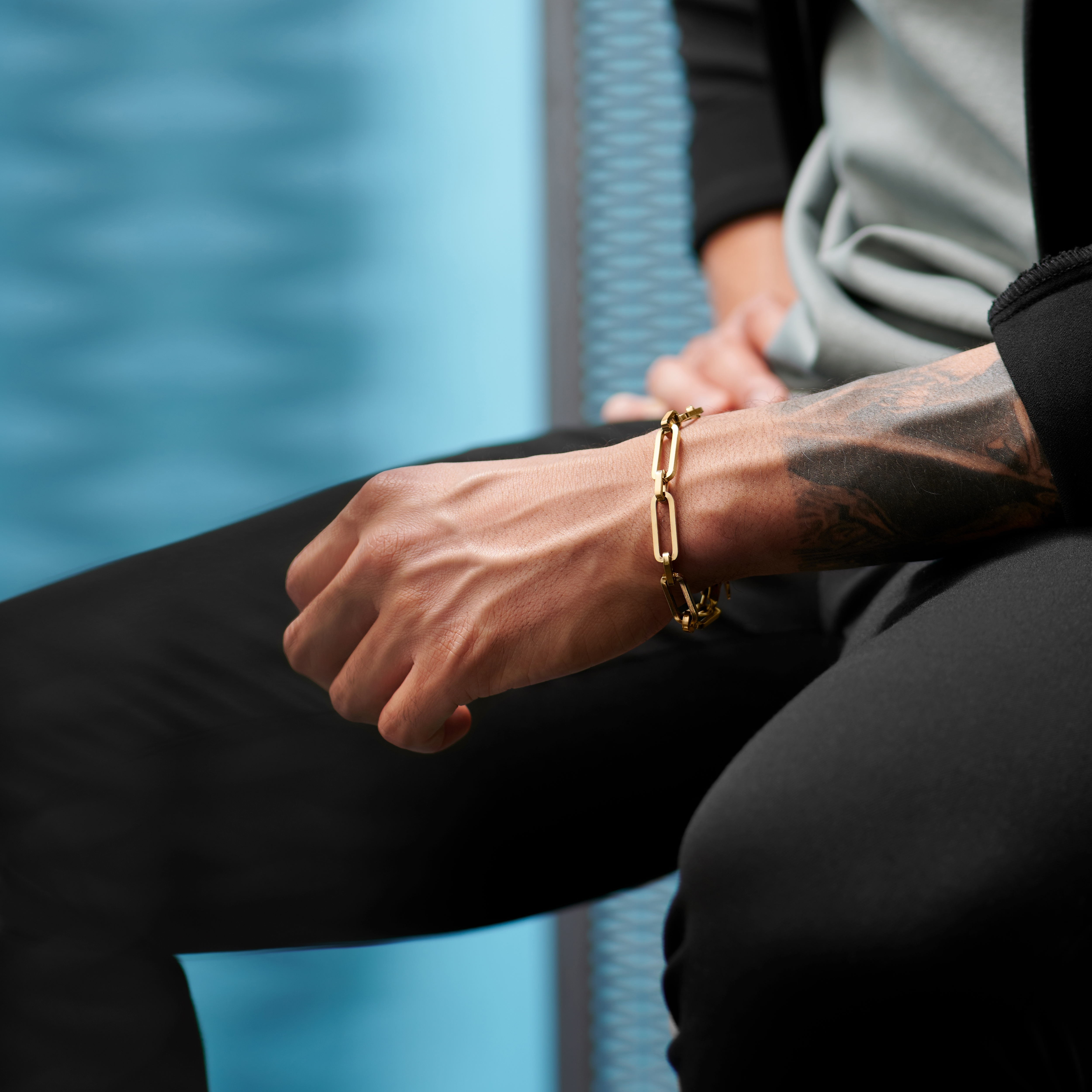 Bracelet en métal doré à chaîne torsadée Cedric Amager - 4