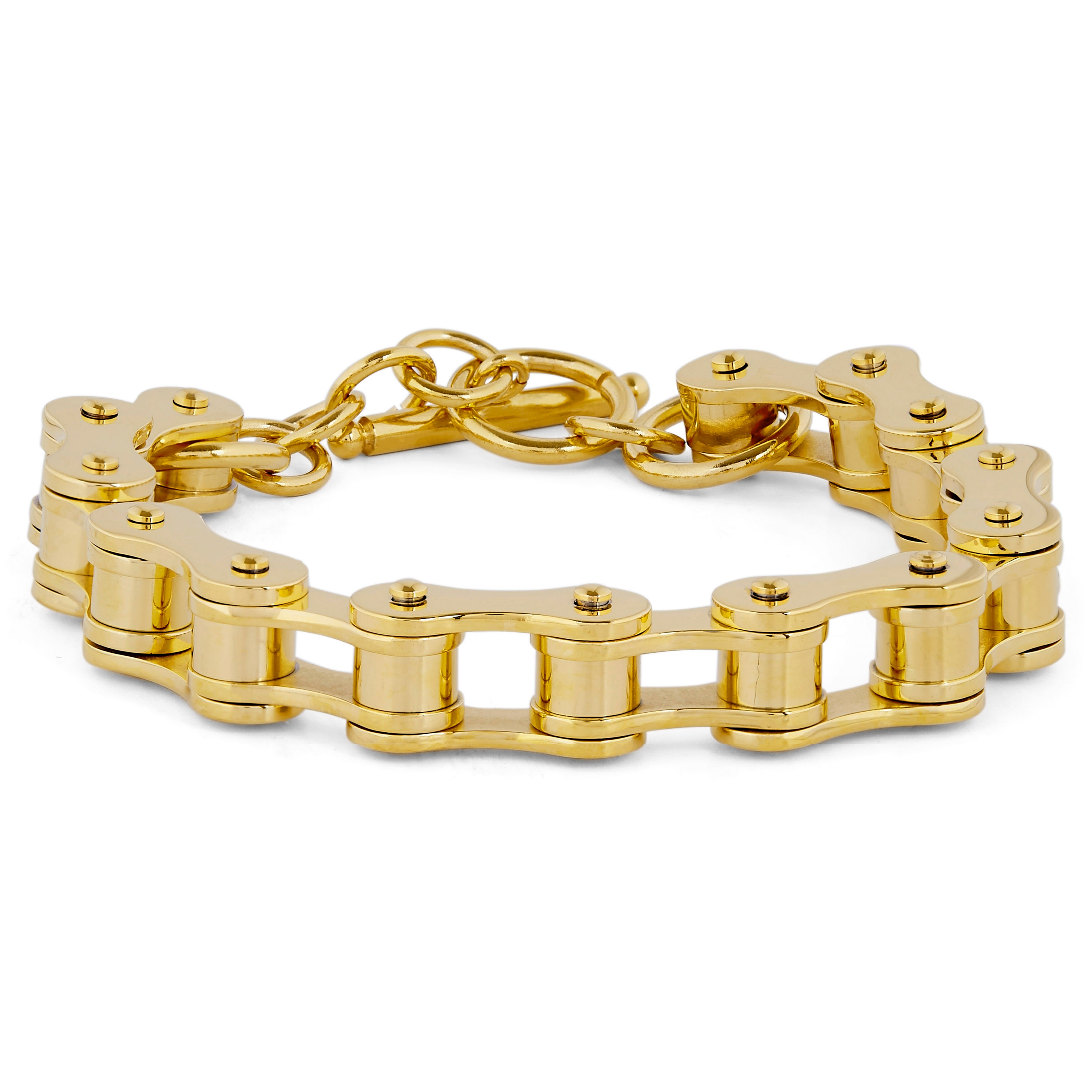Goudgekleurde Stalen Fietsketting Armband - 1